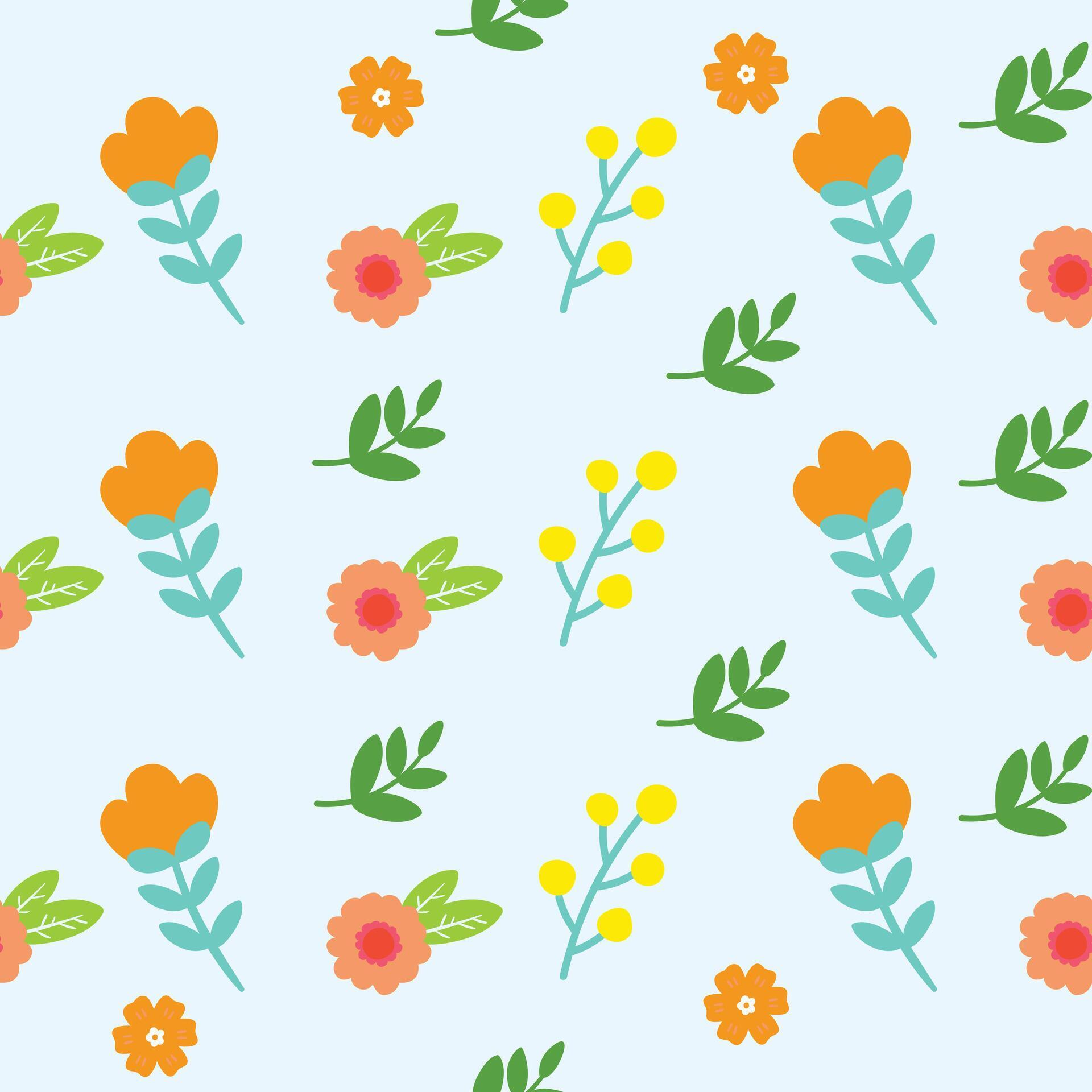 Seamless flower pattern design . Floral print for fabric. Stock Free