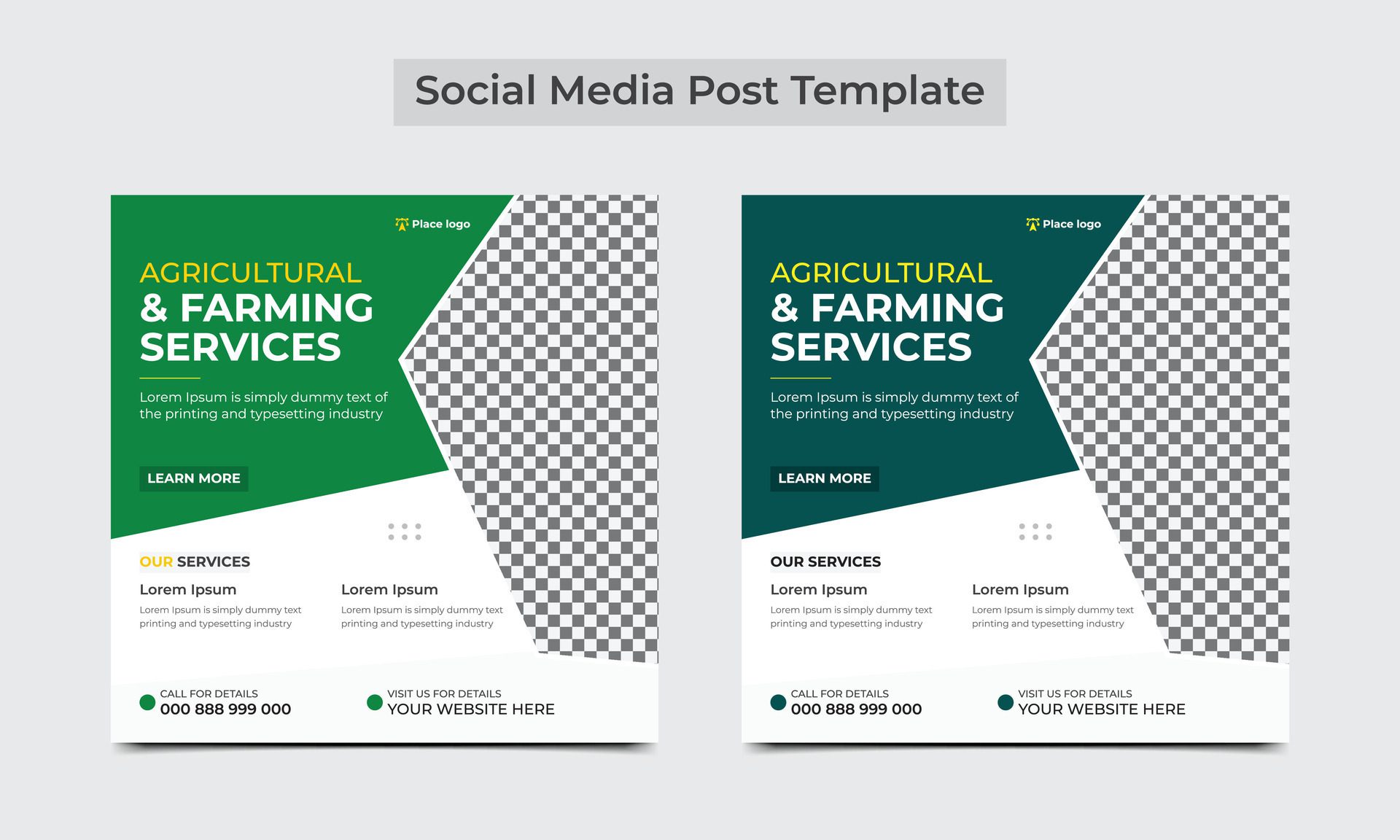 Agricultural and farming services social media banner template design. vector illustration. Free Vector