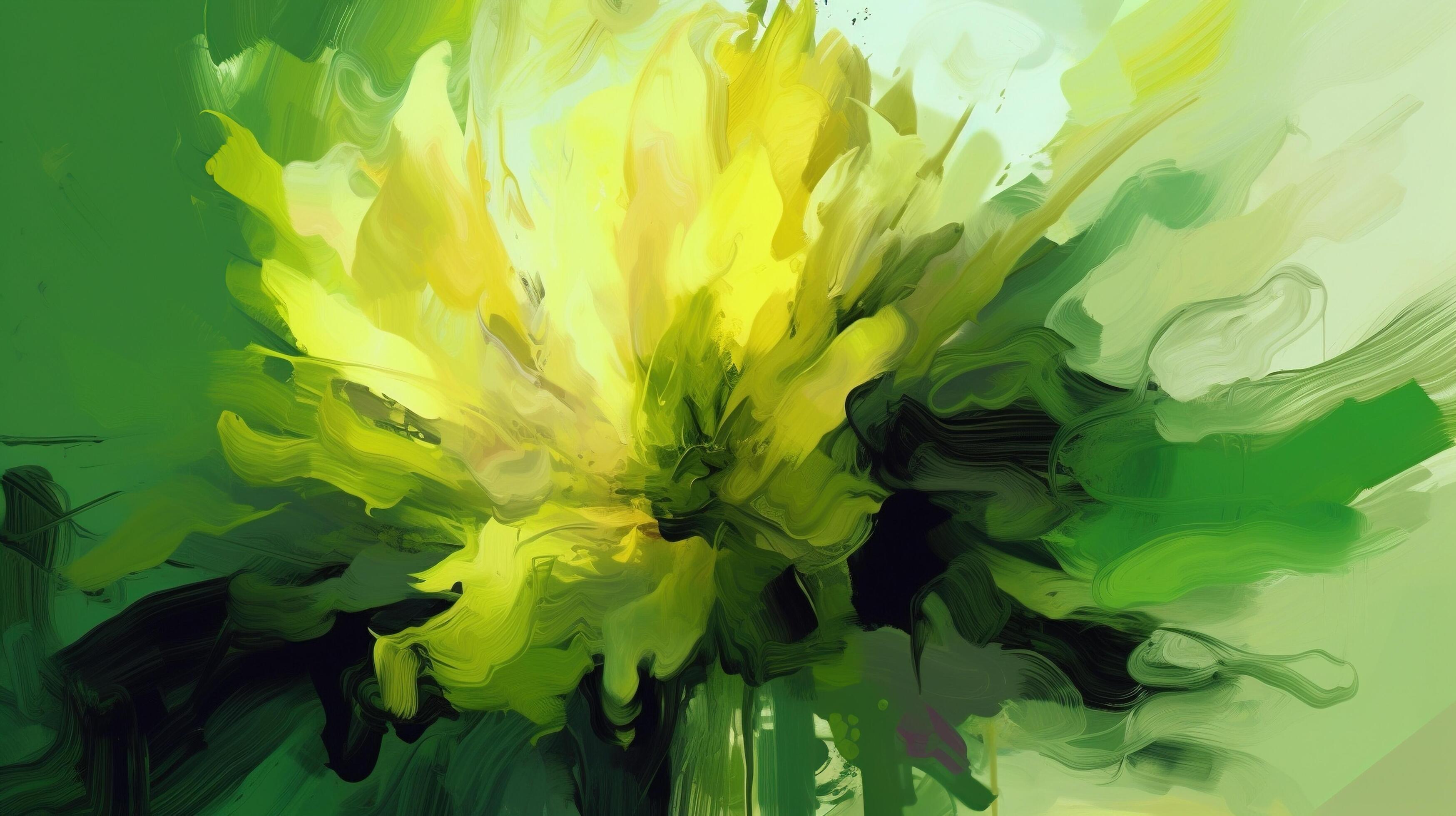 green abstract background with flowers Stock Free