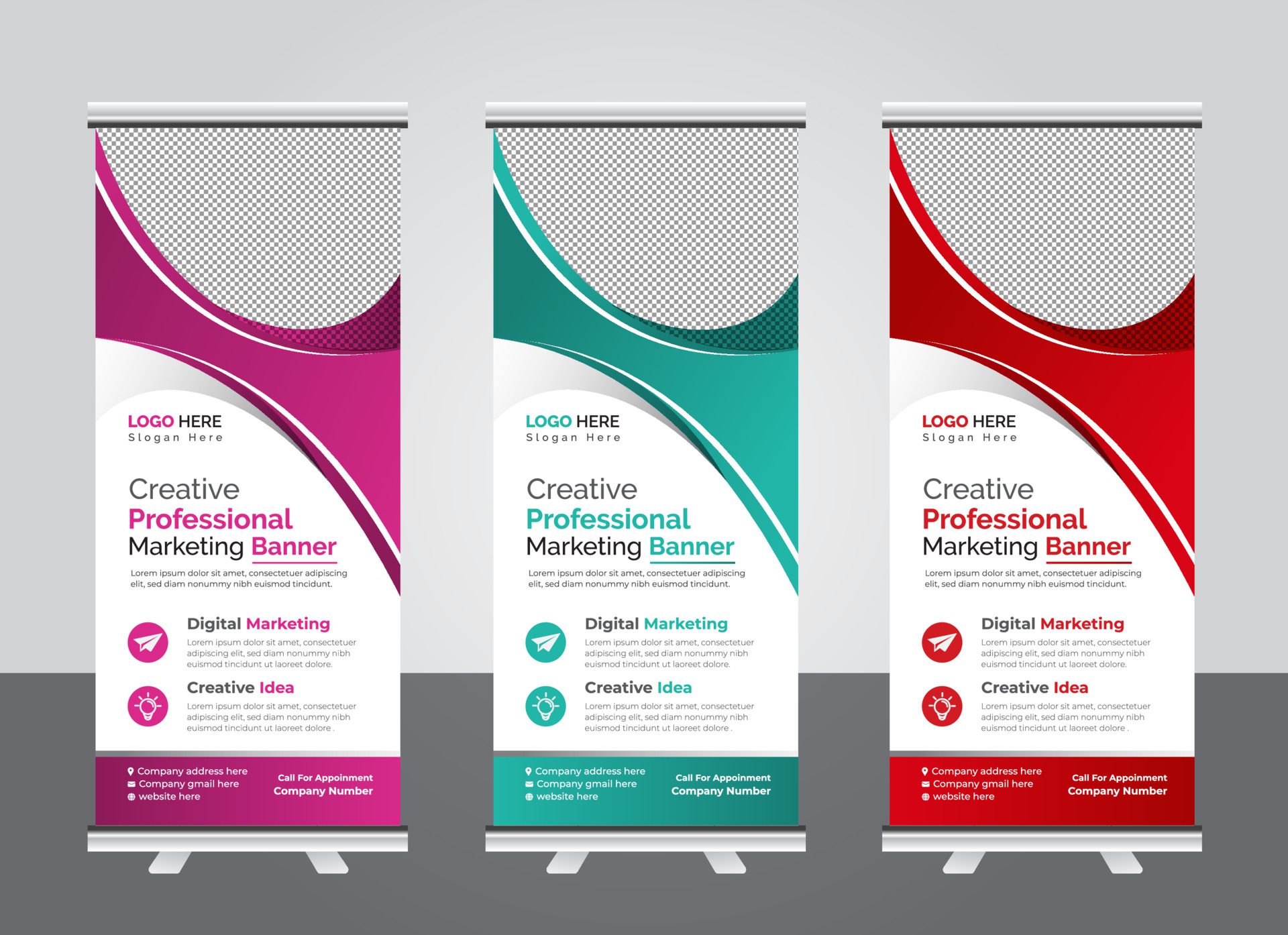 Business roll up banner design Free Vector