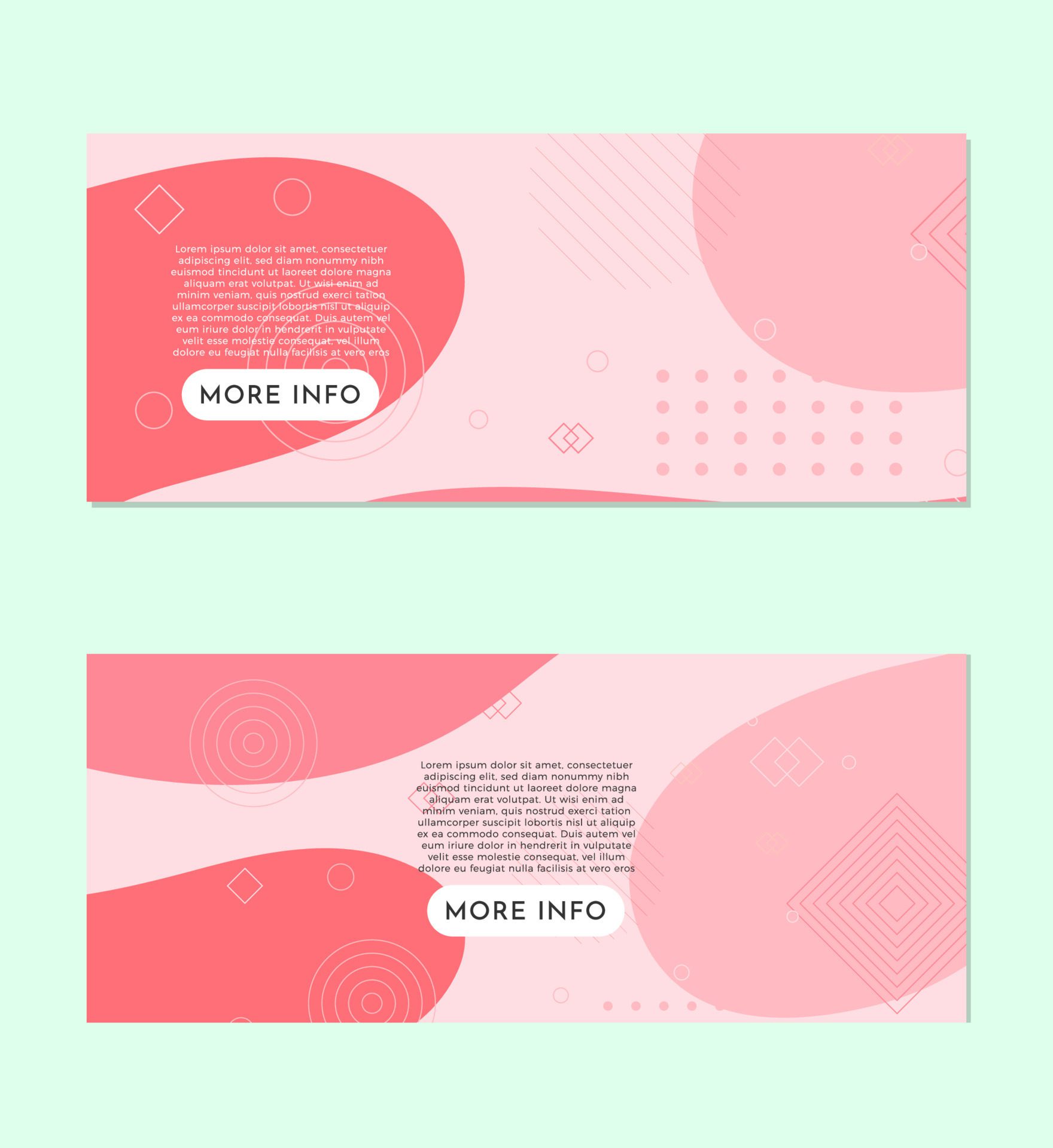 Abstract Clean Pink Banner Set Design Template Free Vector