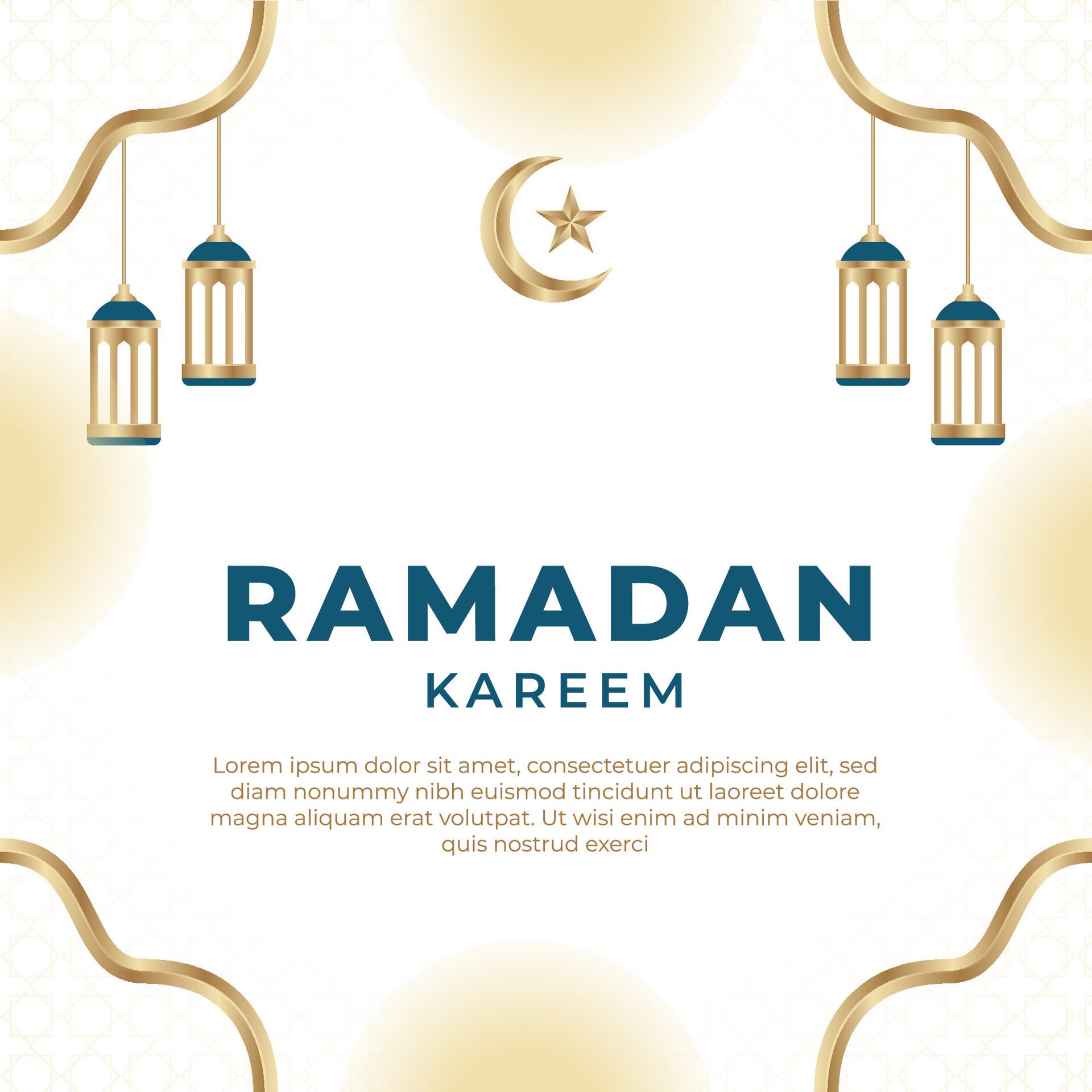 Ramadan Kareem Islamic banner background Free Vector