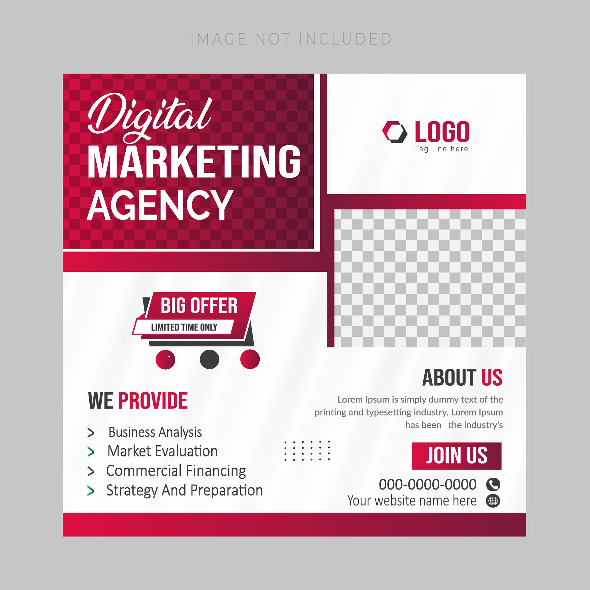 Digital business marketing banner for social media post template Free Vector