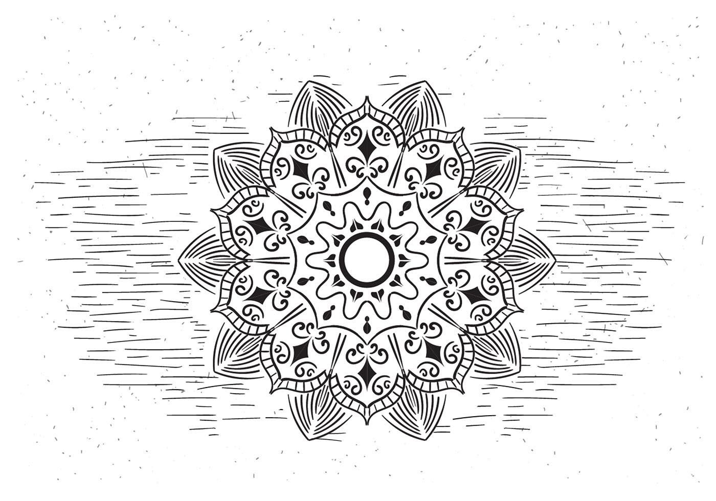 Free Mandala Vector Flower Illustration Stock Free and Free SVG