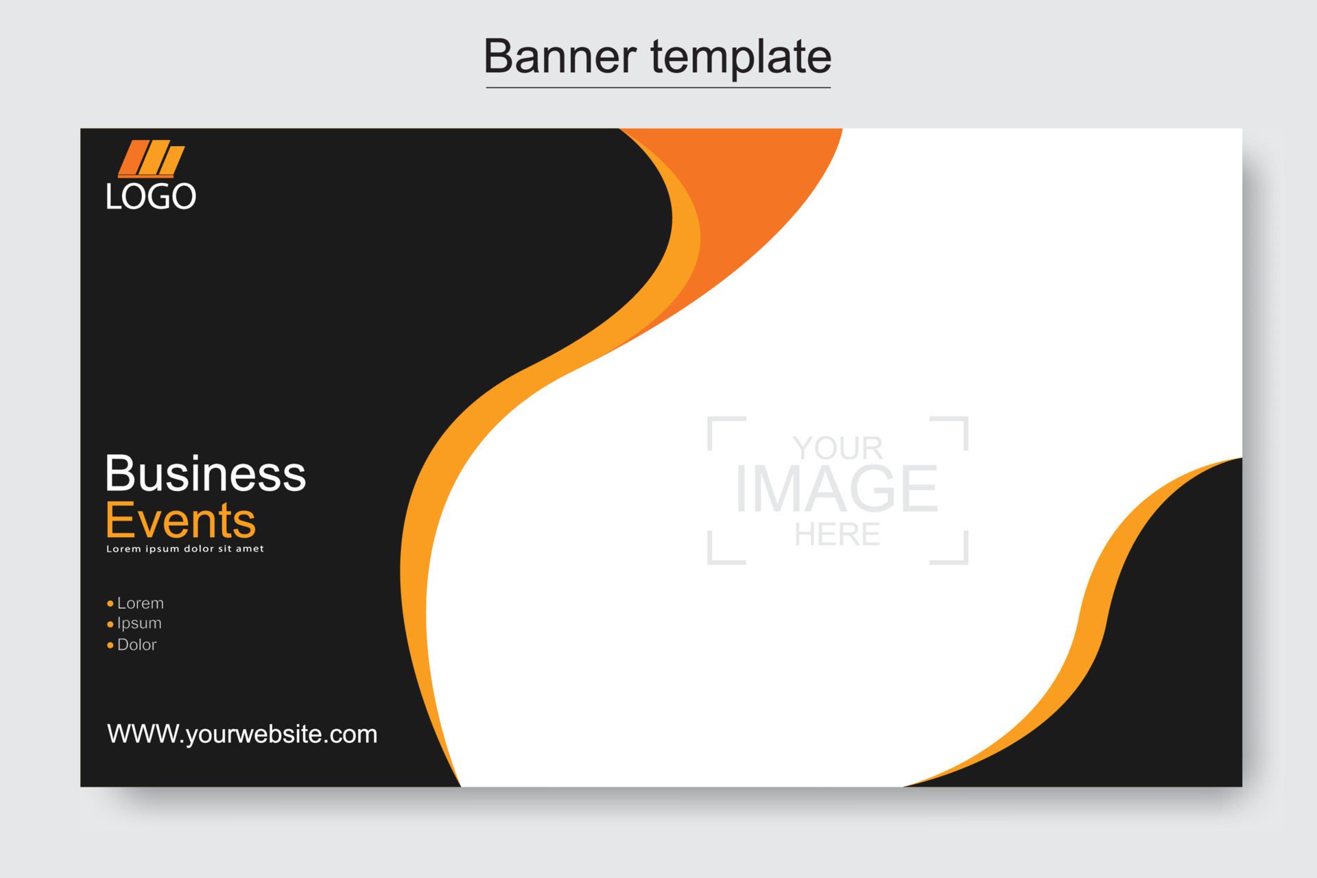 Vector abstract design web banner template. Web Design Elements – Header Design. Abstract geometric web banner template on grey background. Free Vector