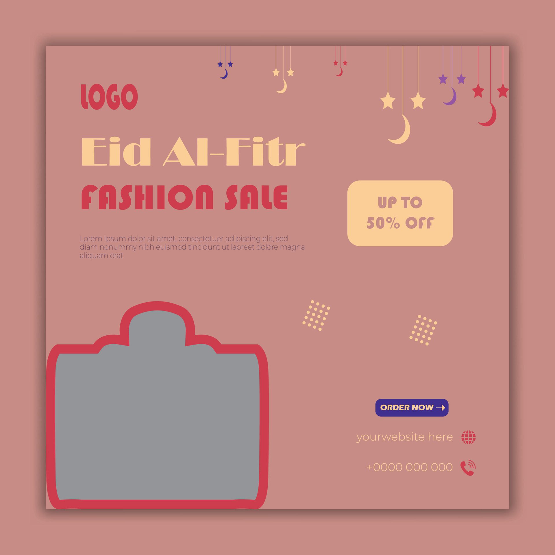 Eid Al Fitr fashion sale social media banner post template Free Vector