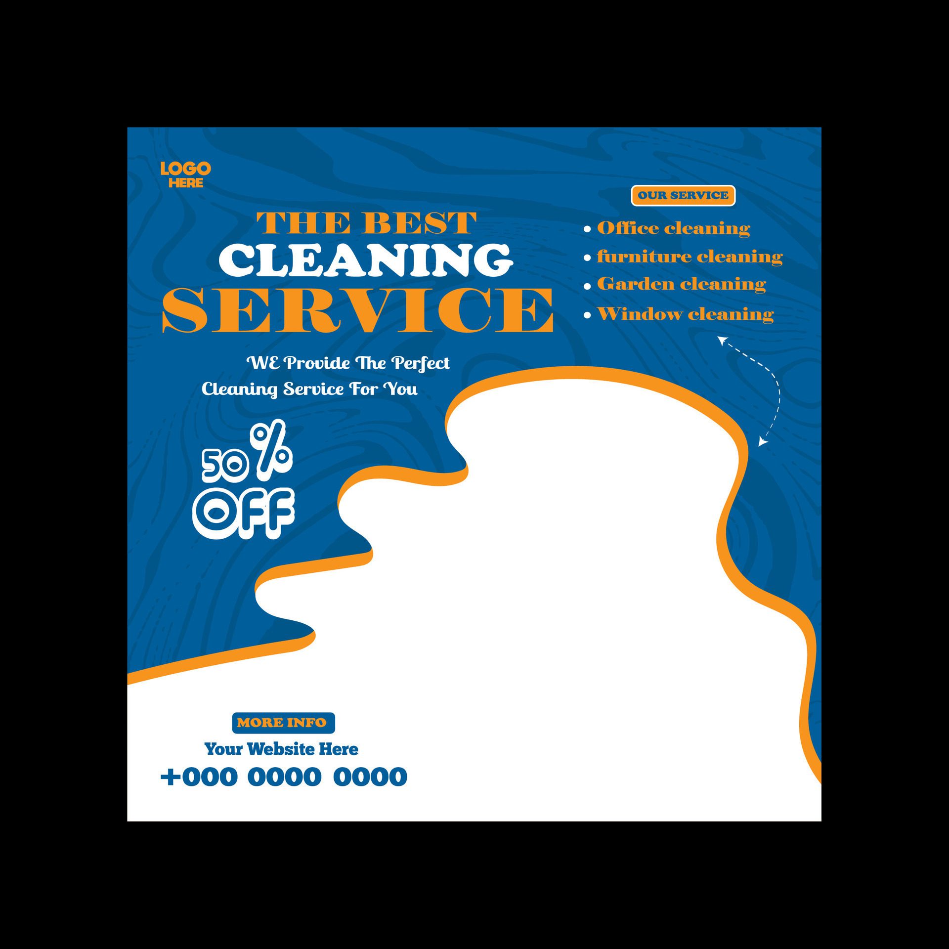 Reliable Cleaning service banner design and square social media post template Free Vector