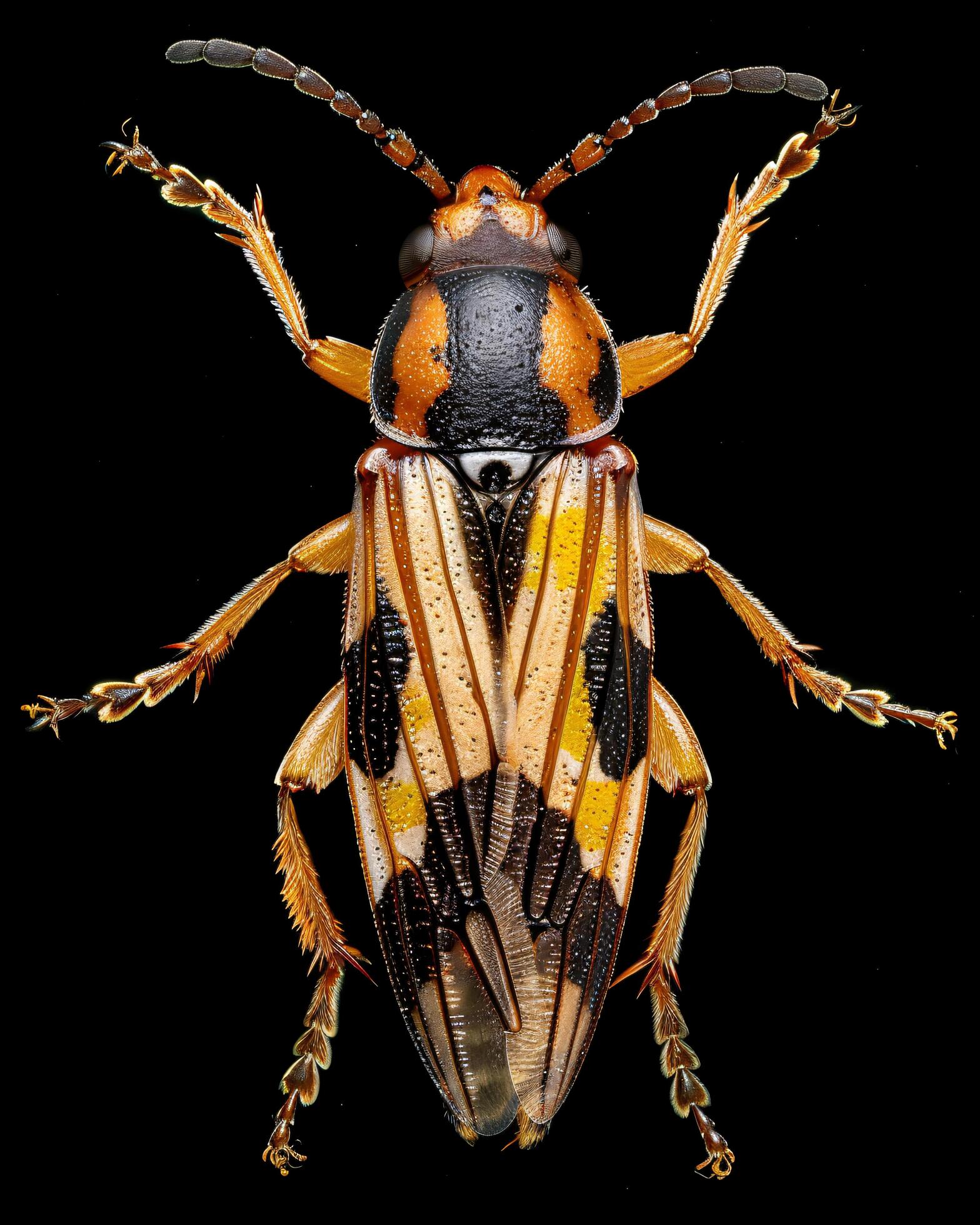 High-Resolution Close-Up Images of Various Insects on Black Background Stock Free