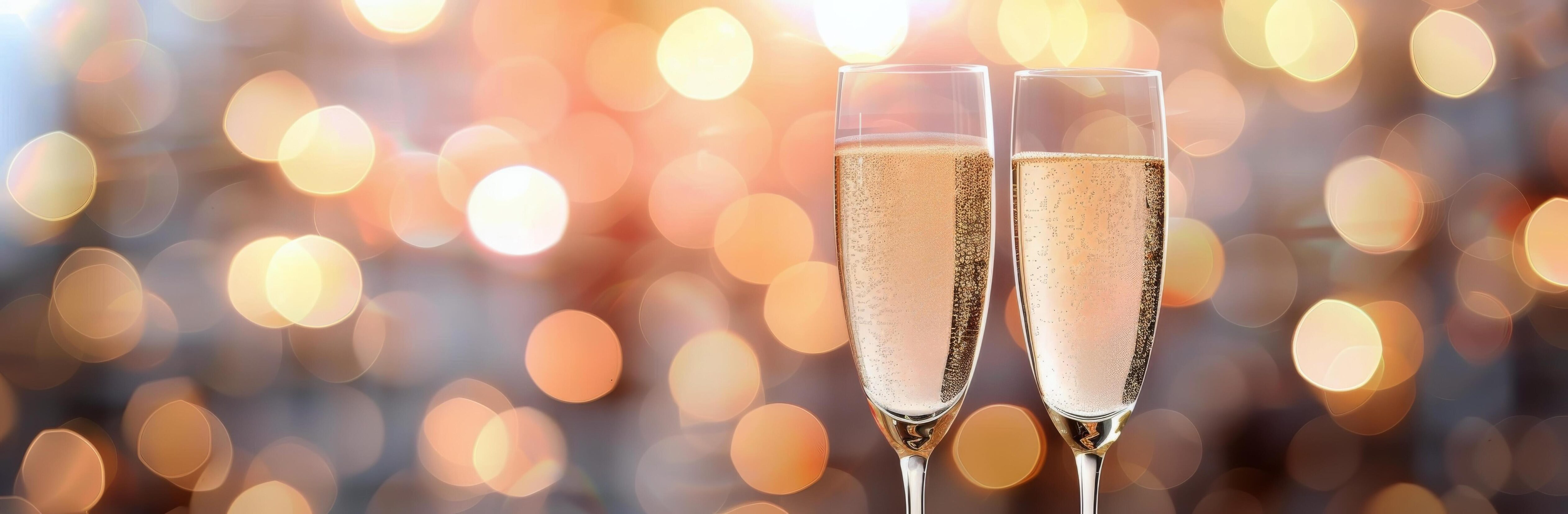 Sparkling Champagne Toast With Glittering Bokeh Background During Celebration Stock Free