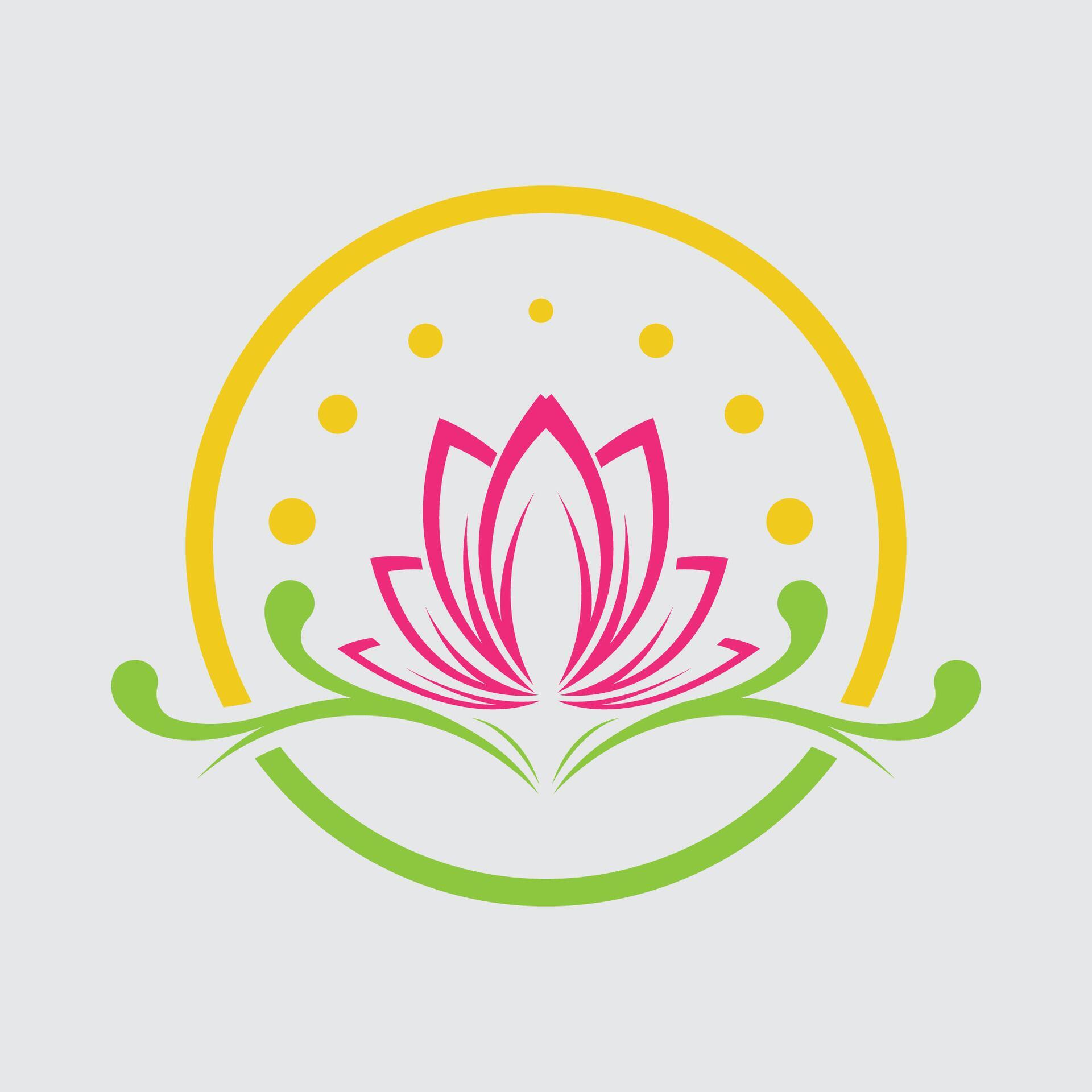 Vector lotus flower design for spa, yoga class, hotel and resort Stock Free