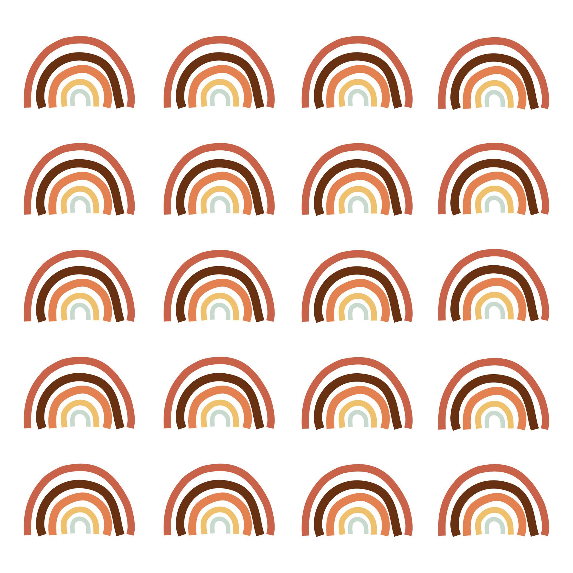 Boho Rainbow Pattern on white background Free Vector