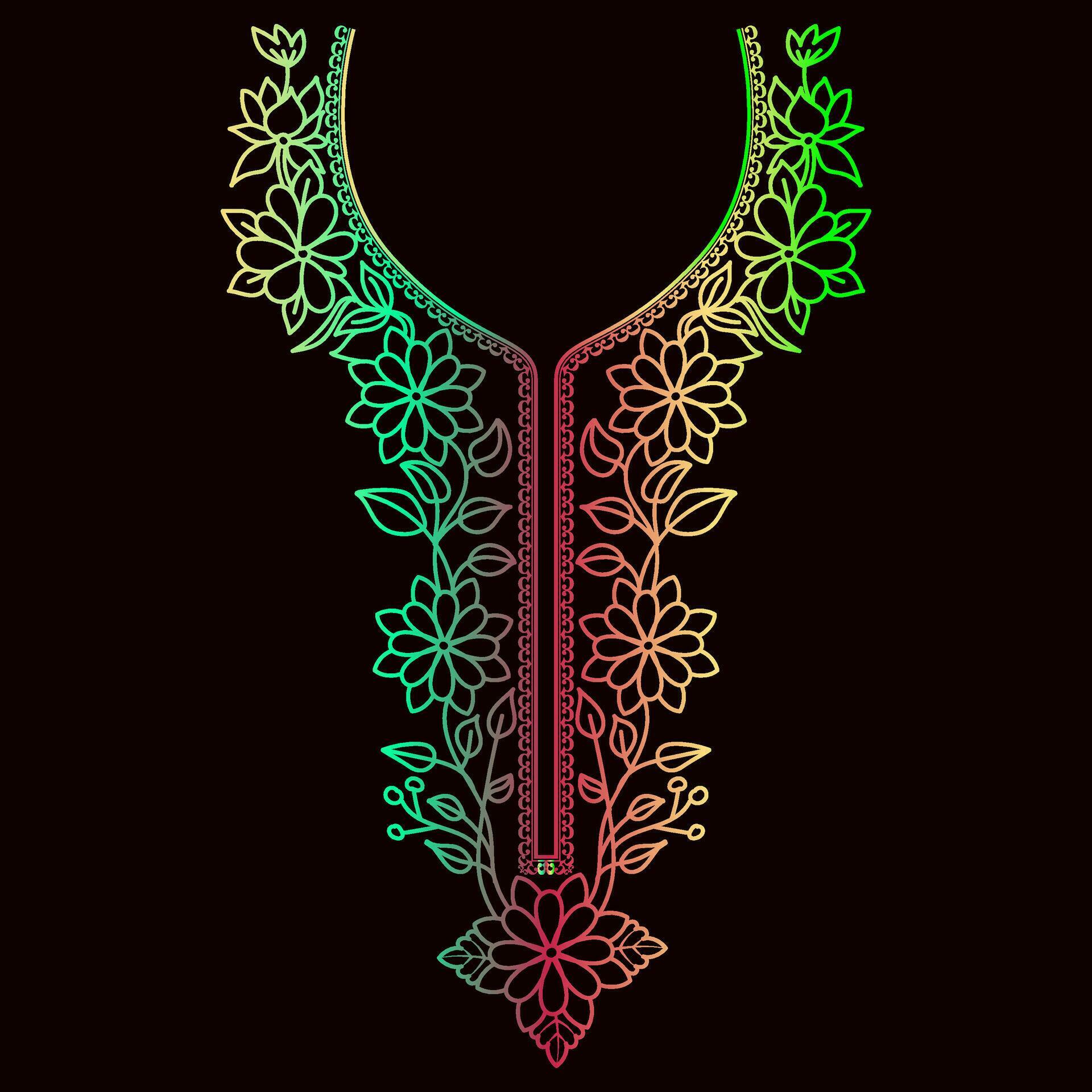 Rainbow color line art floral vector illustration, colorful vintage decorative vector template, rainbow color flower ornaments. Stock Free and Free SVG