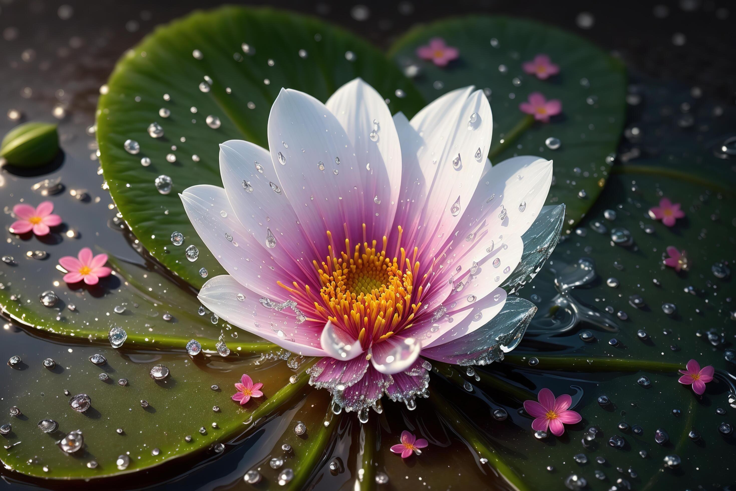 A flower with water drops on it Stock Free