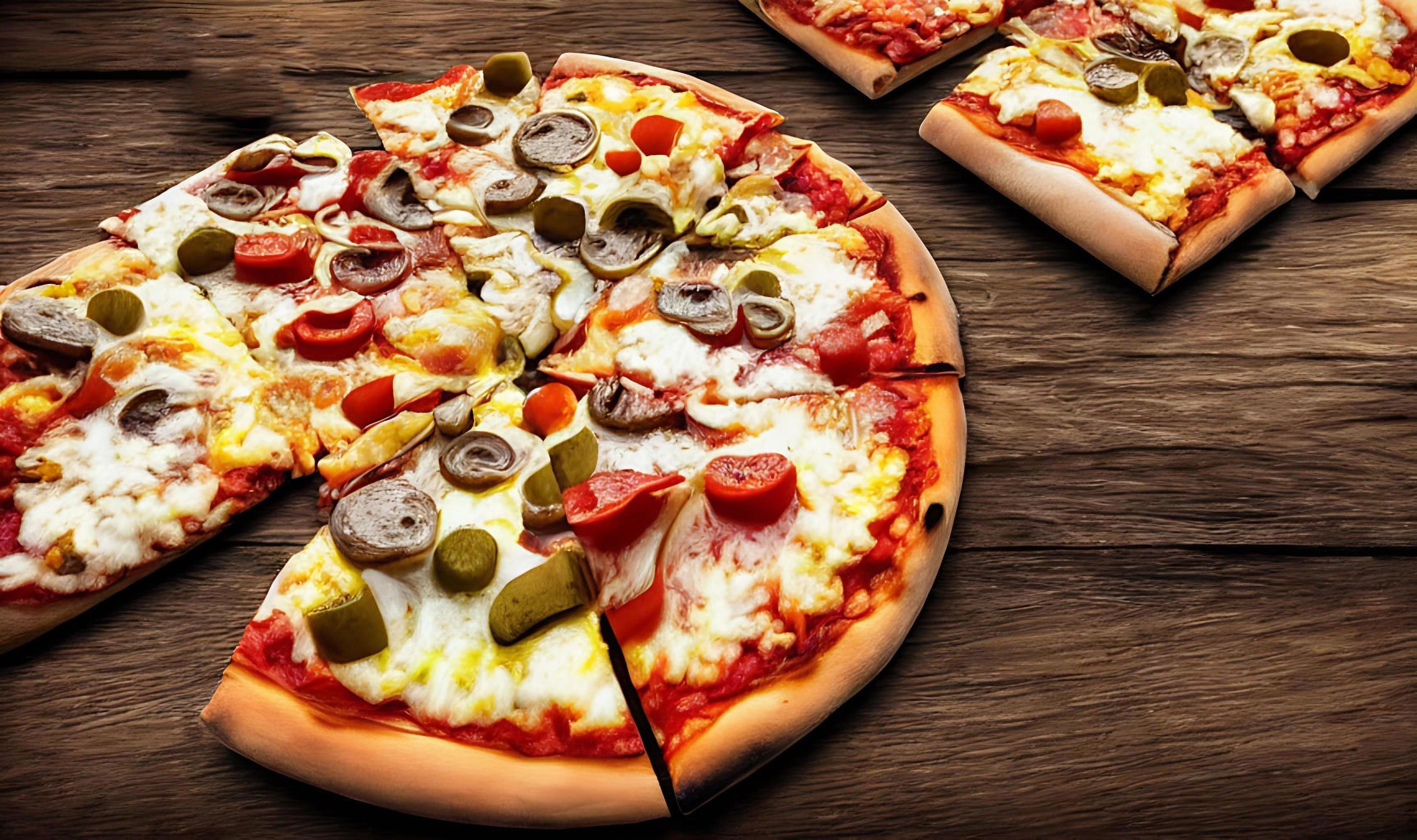 Pizza. Traditional Italian cuisine fast food. Stock Free