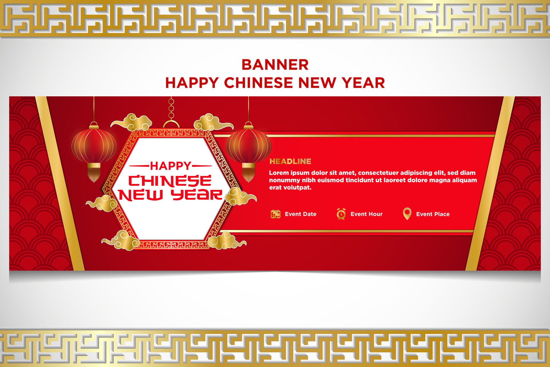 Vector Chinese New Year Festival Celebration Banner Template Free Vector