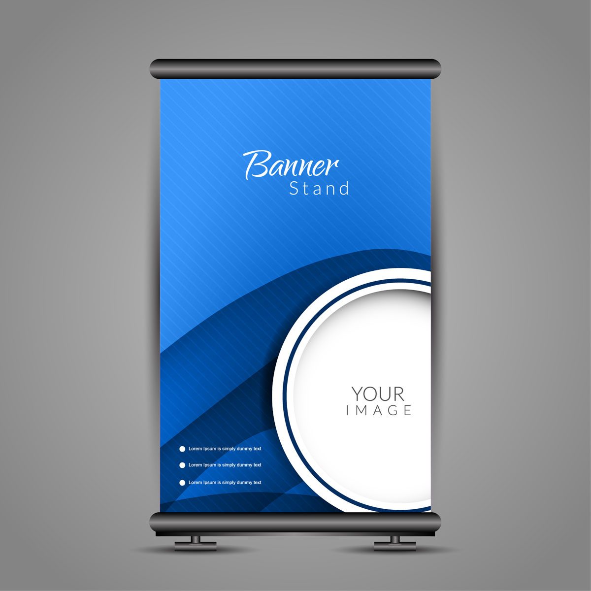 Modern roll up banner stand design Free Vector