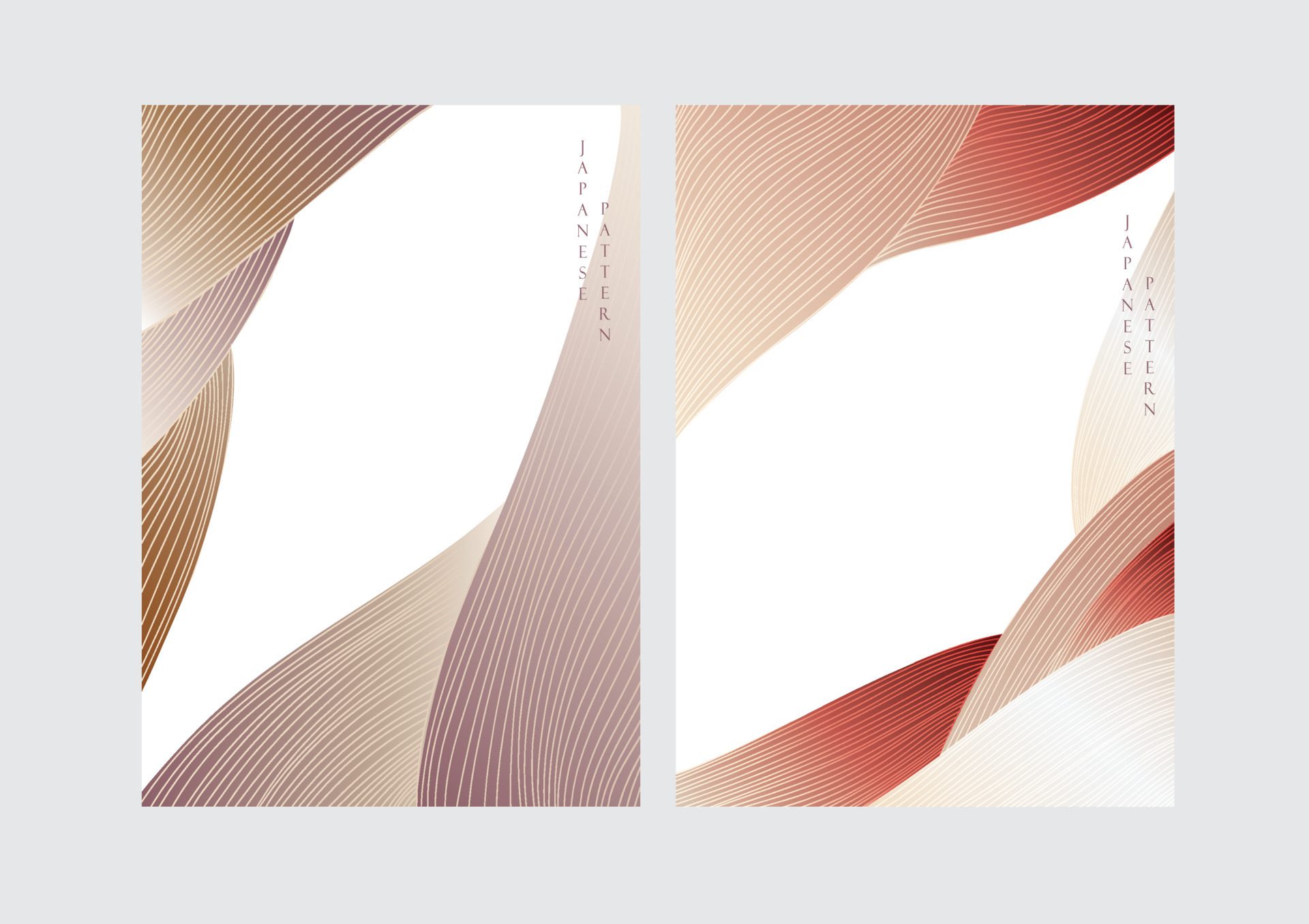 Abstract art background with Japanese wave pattern vector. Nature landscape banner design with gradients decoration in vintage style. Free Vector