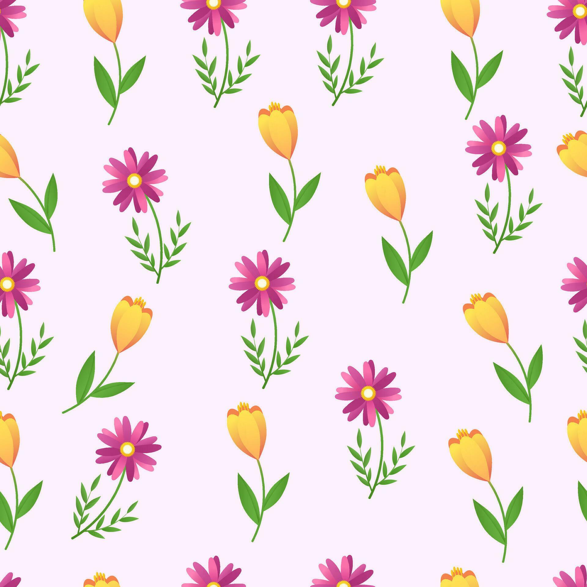 seamless pattern with hand drawn flowers. Stock Free and Free SVG