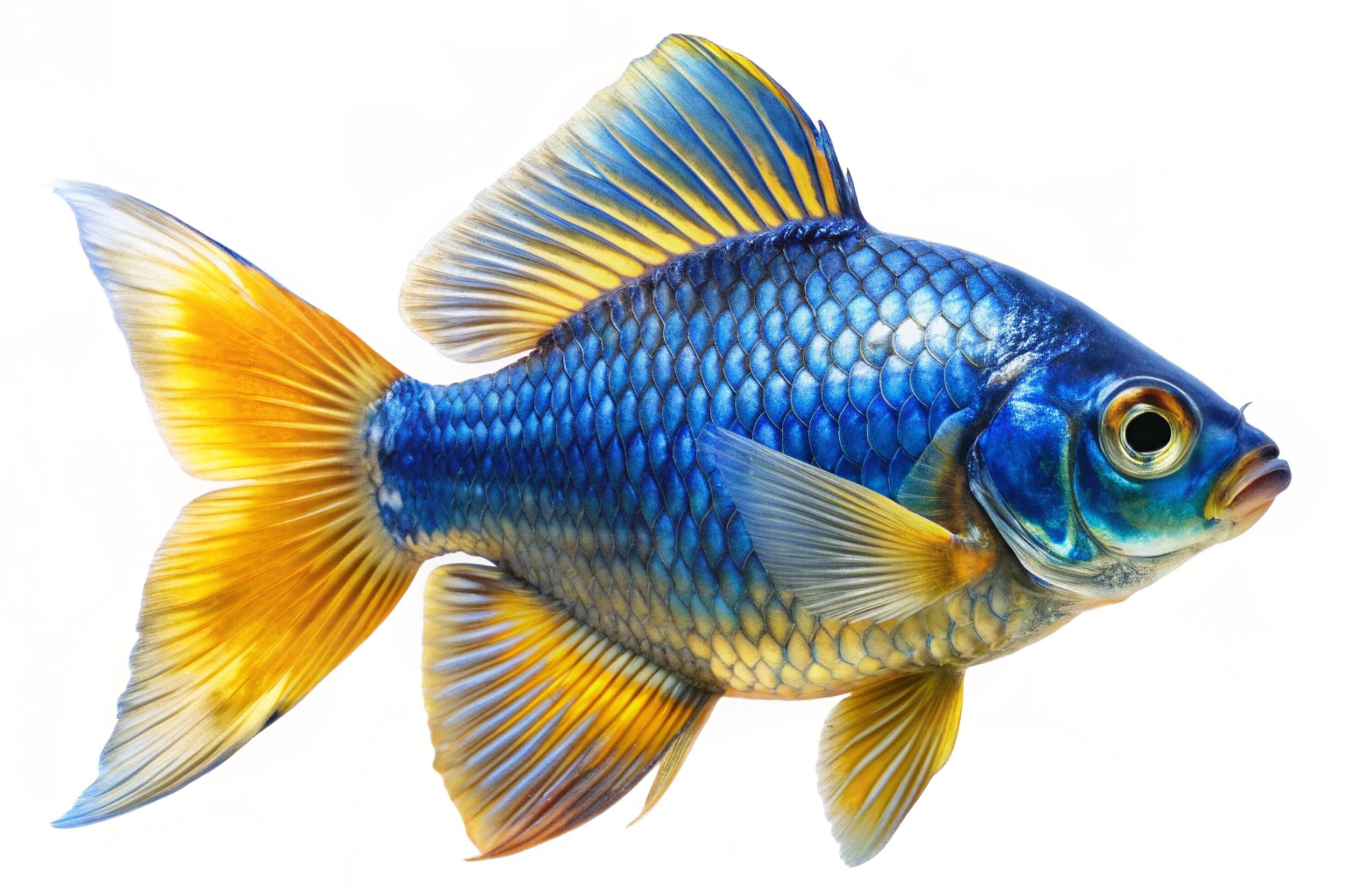 Blue ornamental fish isolated on white background Stock Free