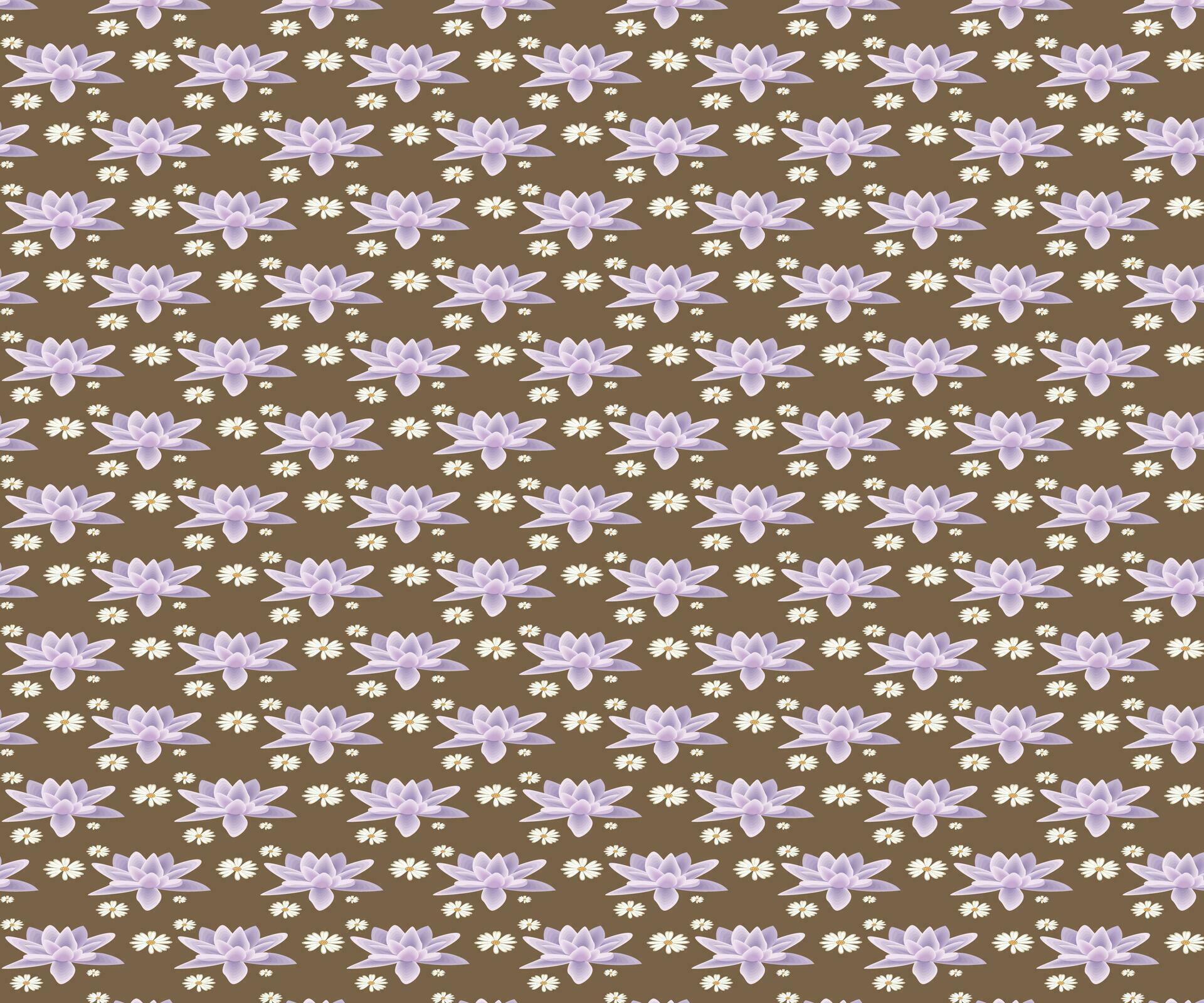 a pattern with purple flowers on a brown background Stock Free