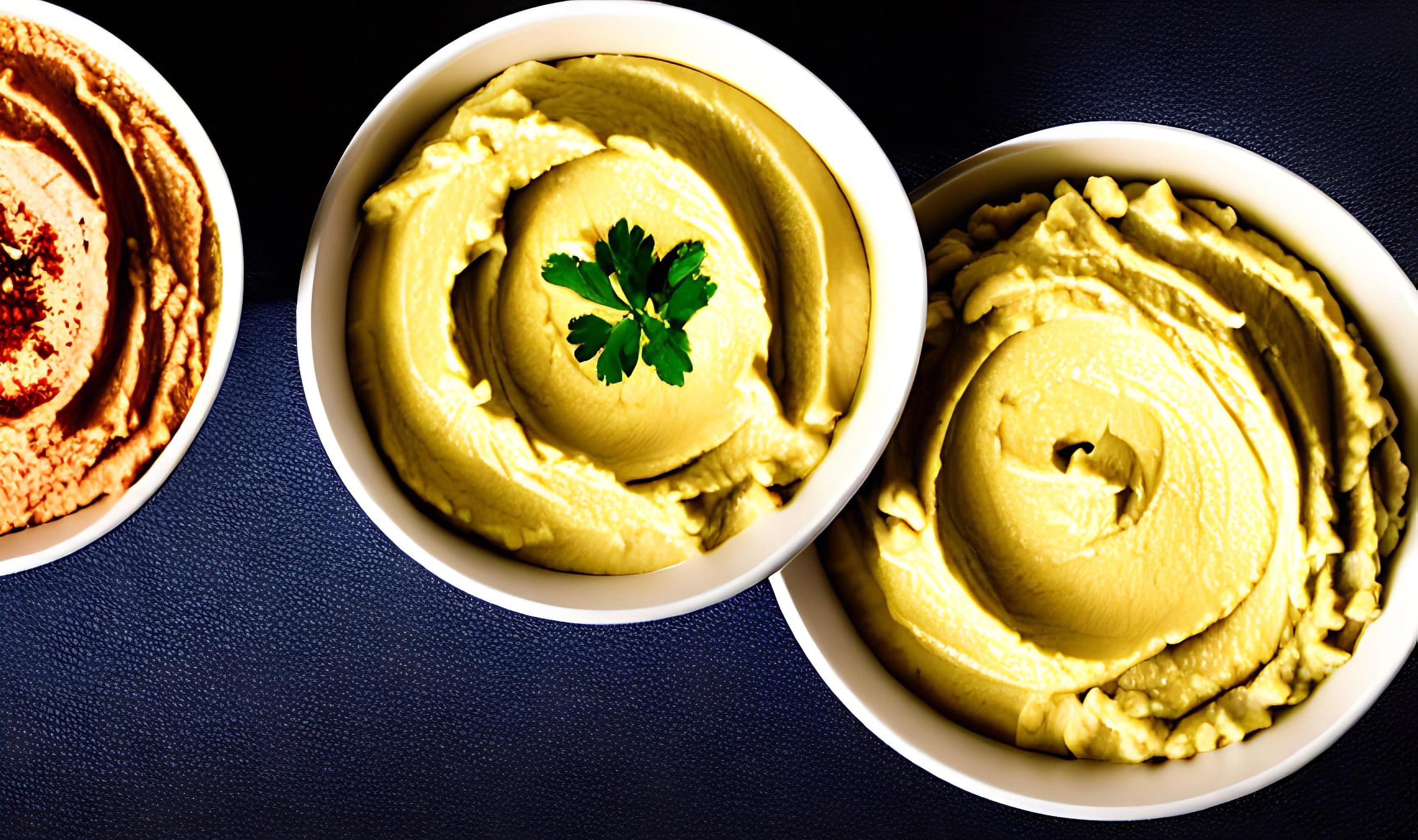 Healthy food. Traditional freshly made organic hummus. Stock Free