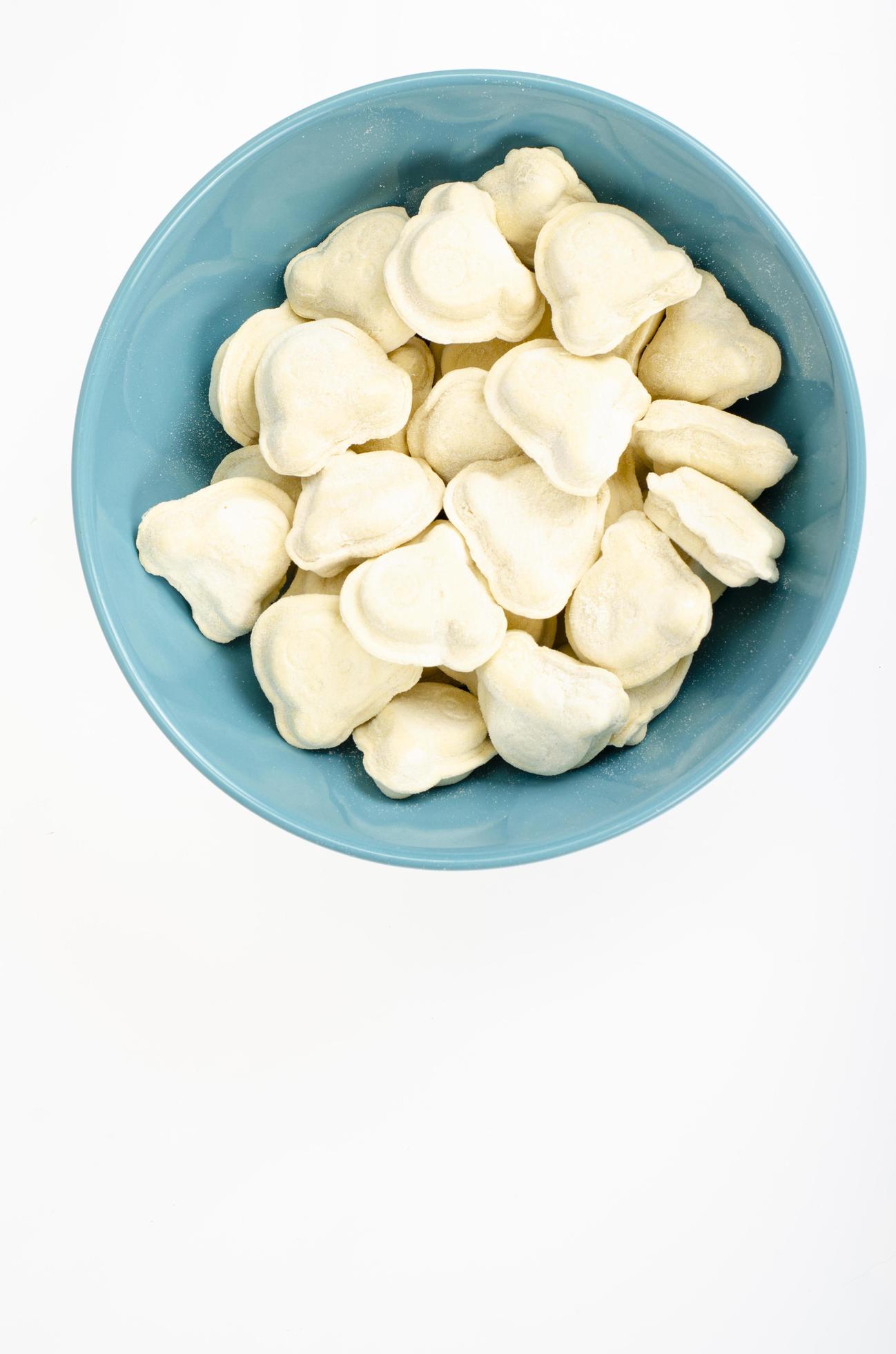 Raw dumplings with organic meat for baby food. Studio Photo Stock Free