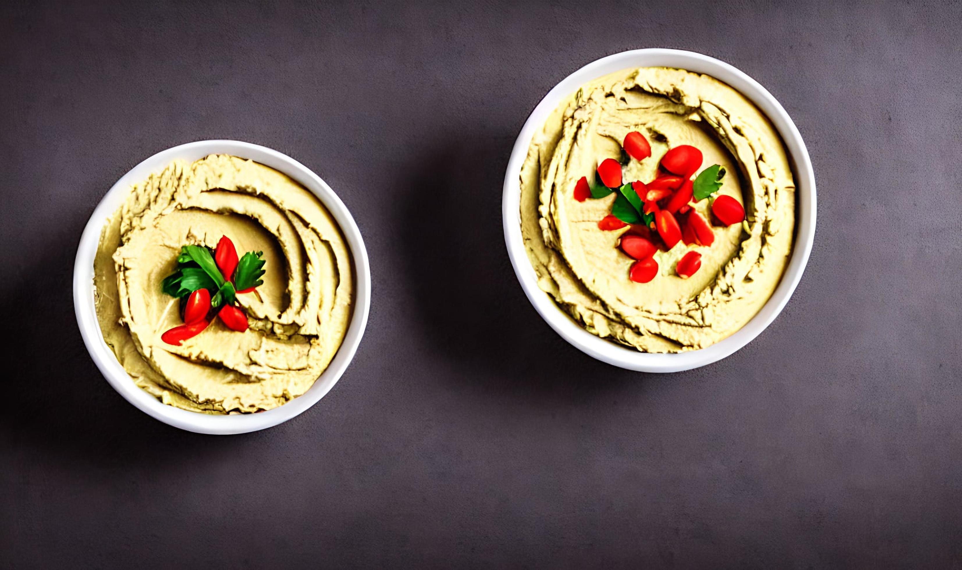 Healthy food. Traditional freshly made organic hummus. Stock Free