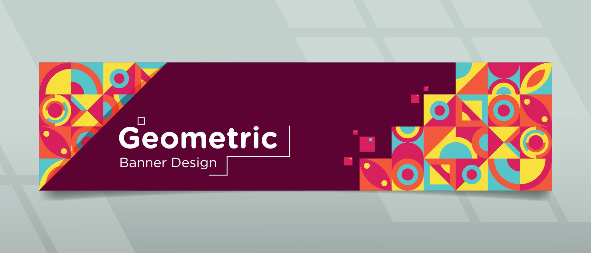 Geometric Art Banner Design Free Vector