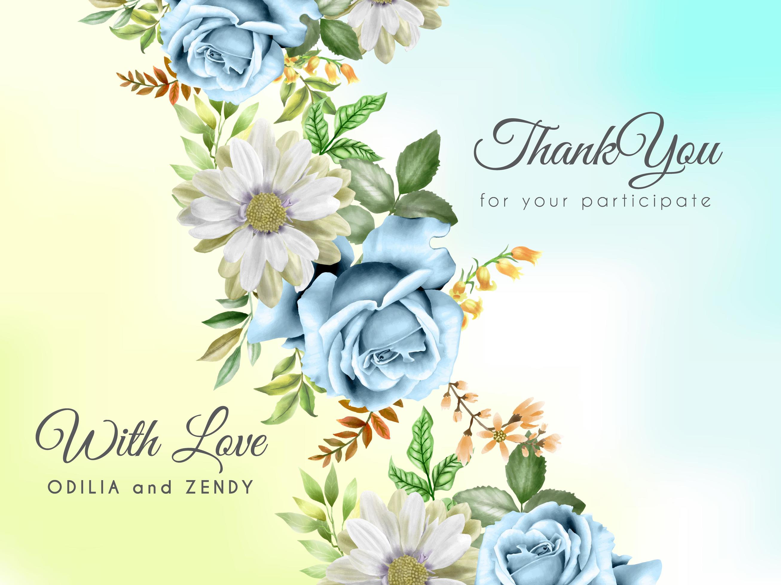 floral watercolor wedding invitation card template Stock Free