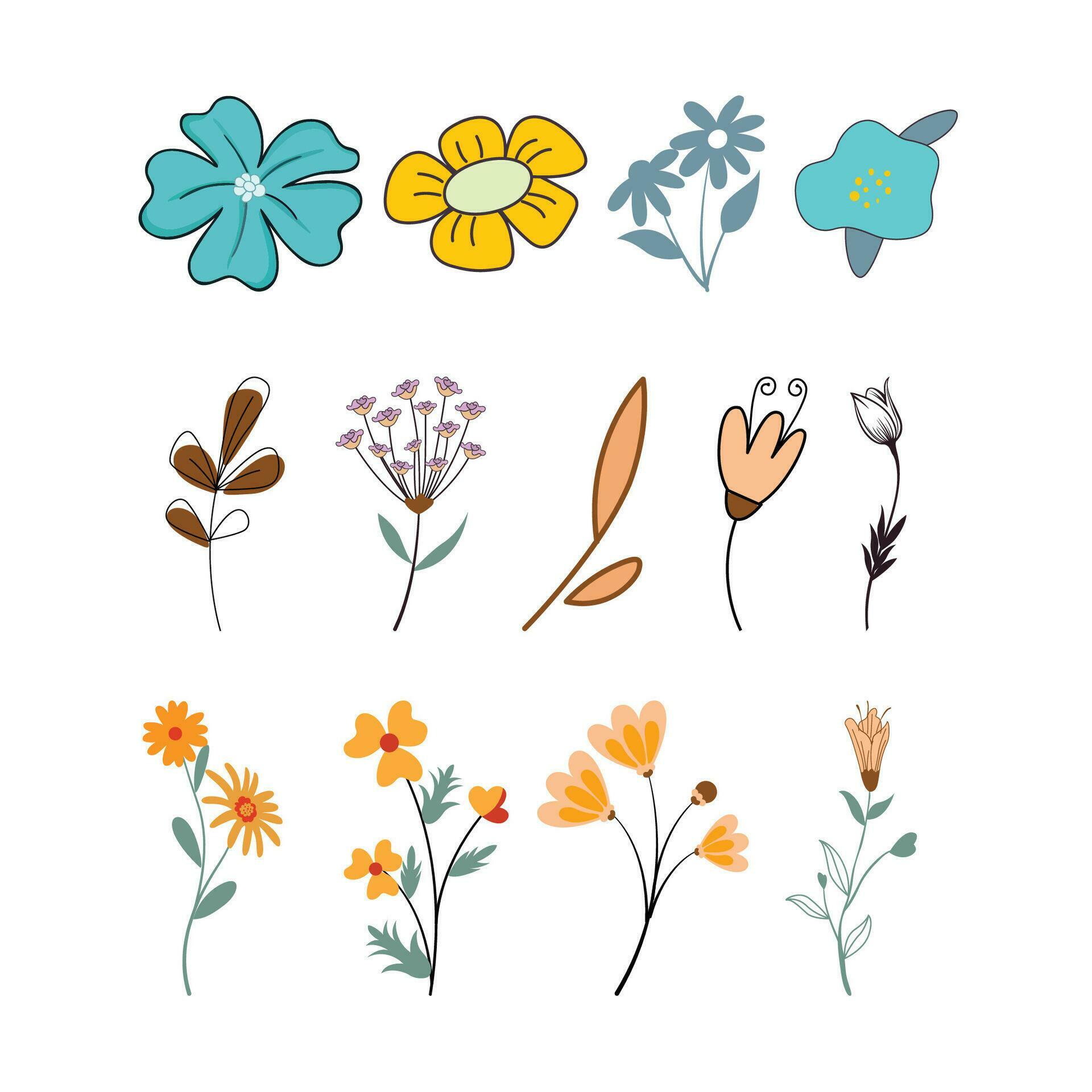 flower icon set in a vector format Stock Free