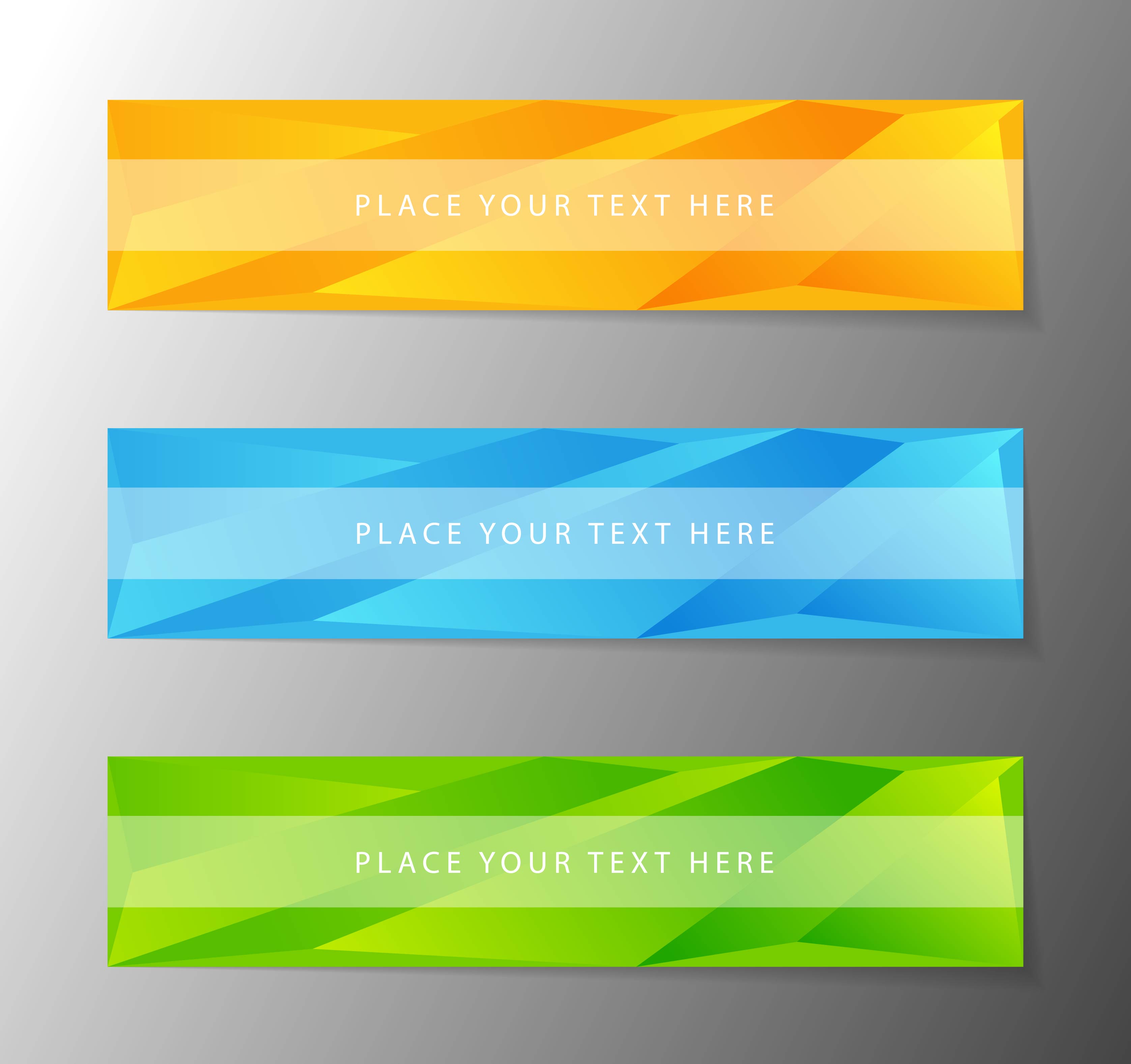 Abstract geometric banner design set Free Vector