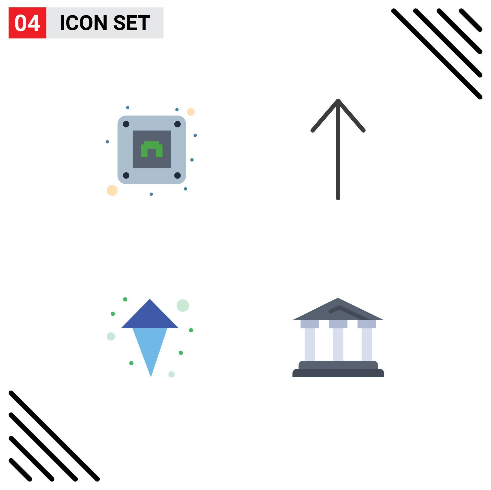 Pack of 4 Modern Flat Icons Signs and Symbols for Web Print Media such as electric city arrow arrows court Editable Vector Design Elements Stock Free