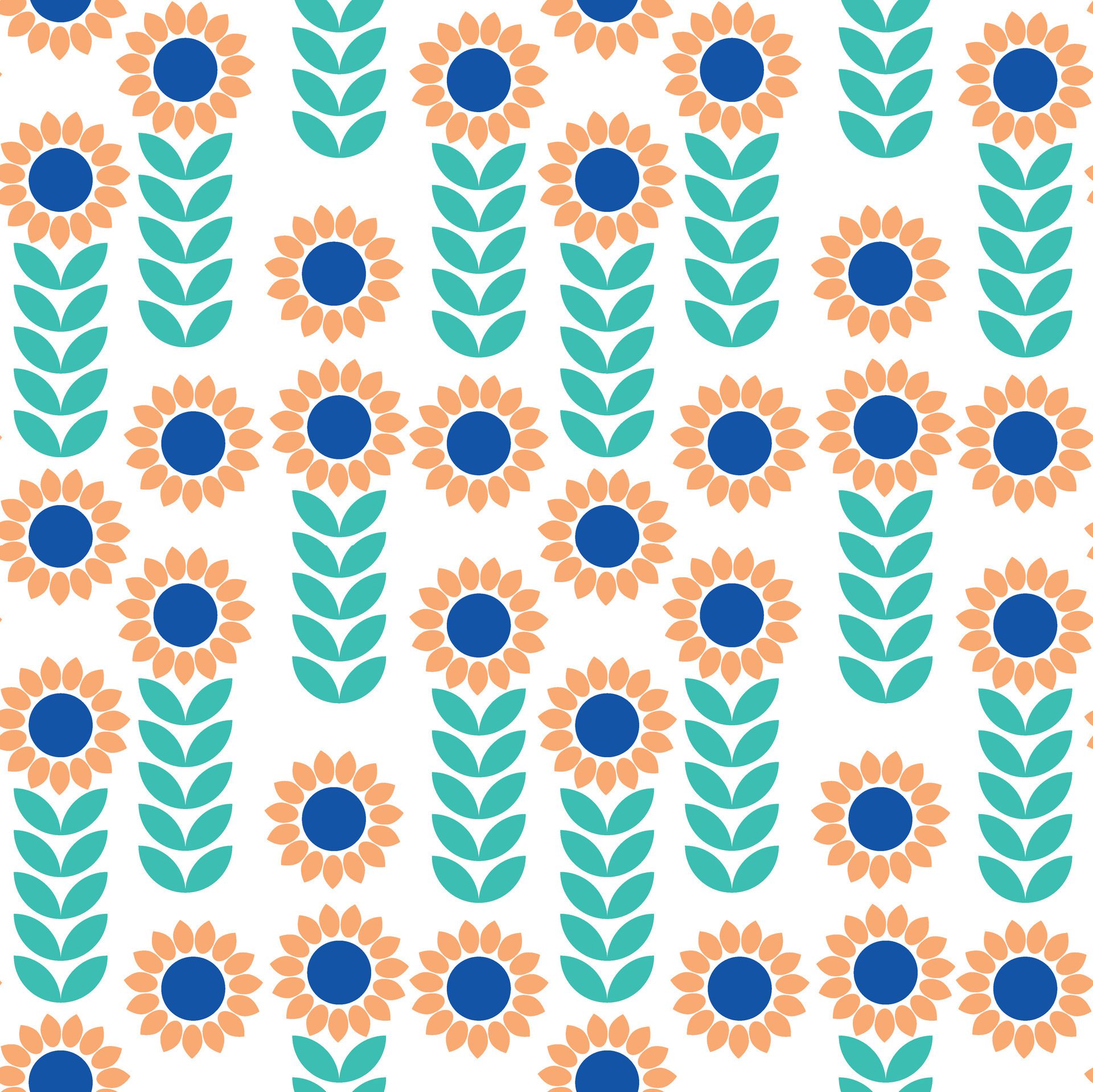 
									seamless pattern with bold blue and yellow sunflowers. Ukrainian flag colors. Perfect for textile, fabric, wallpapers, graphic art, printing etc. Free Vector