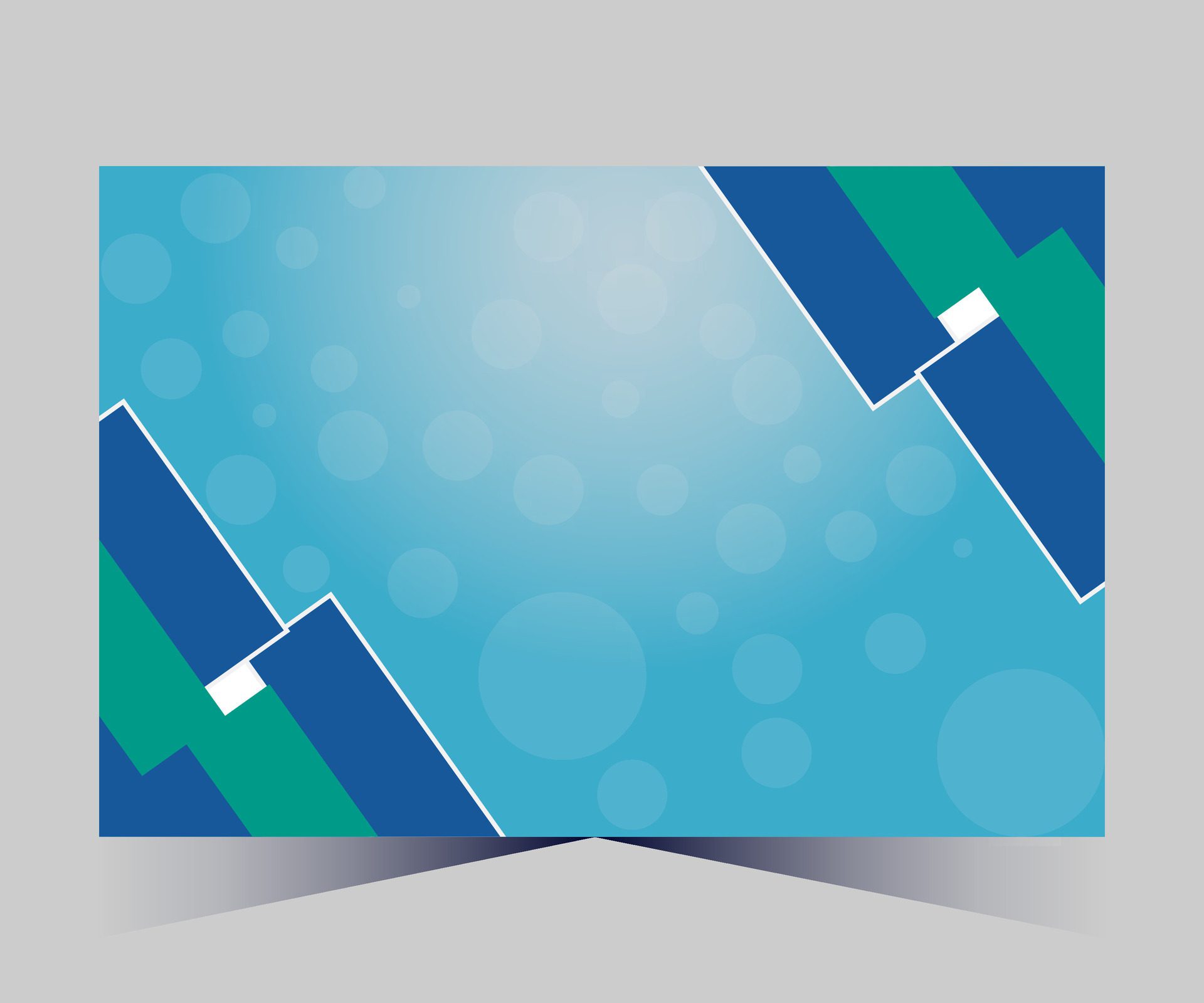 a blue and green banner with a white border Free Vector