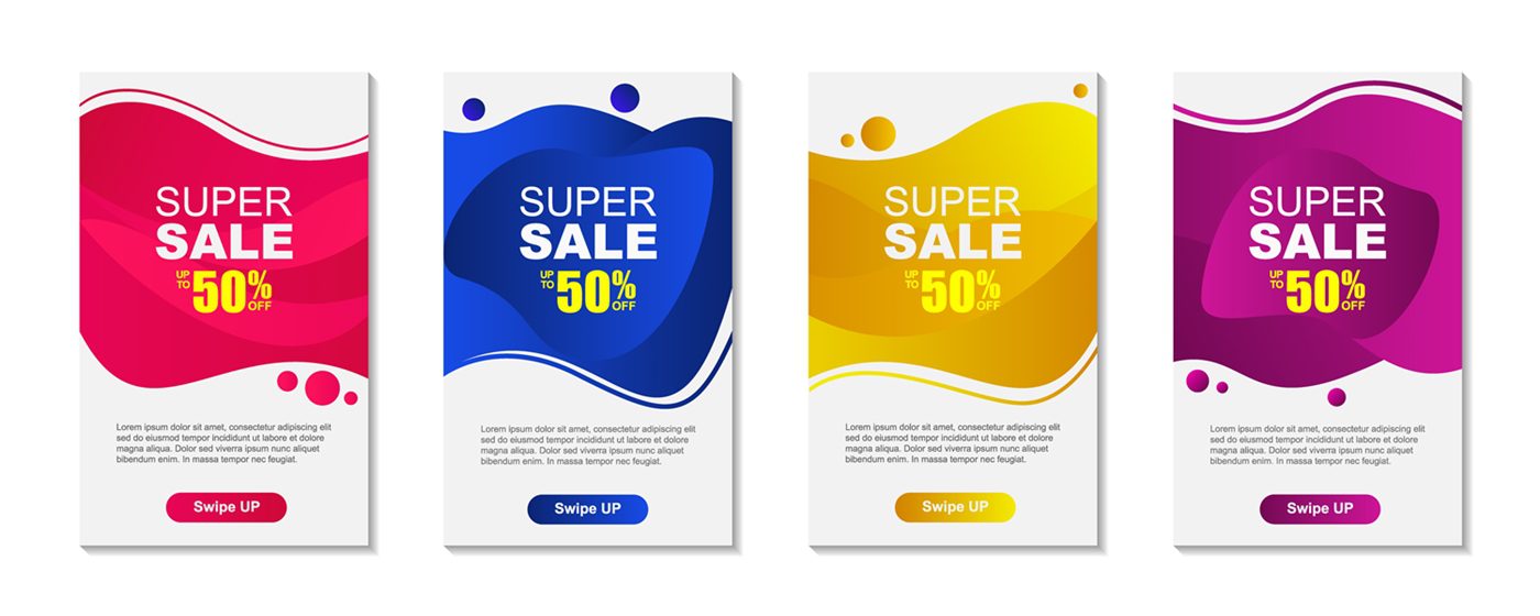 Dynamic modern fluid mobile for sale banners Free Vector