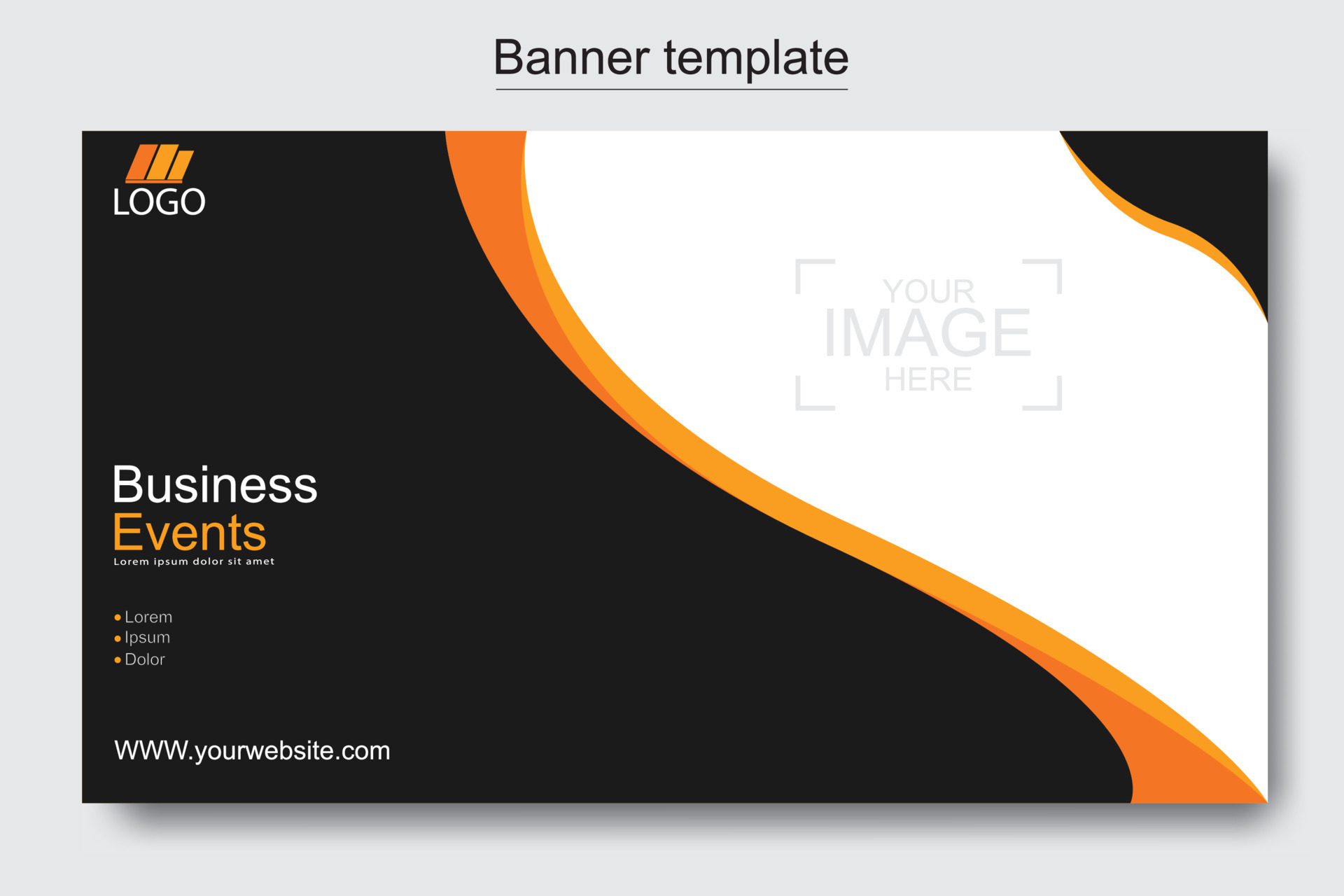 Vector abstract design web banner template. Web Design Elements – Header Design. Abstract geometric web banner template on grey background. Free Vector