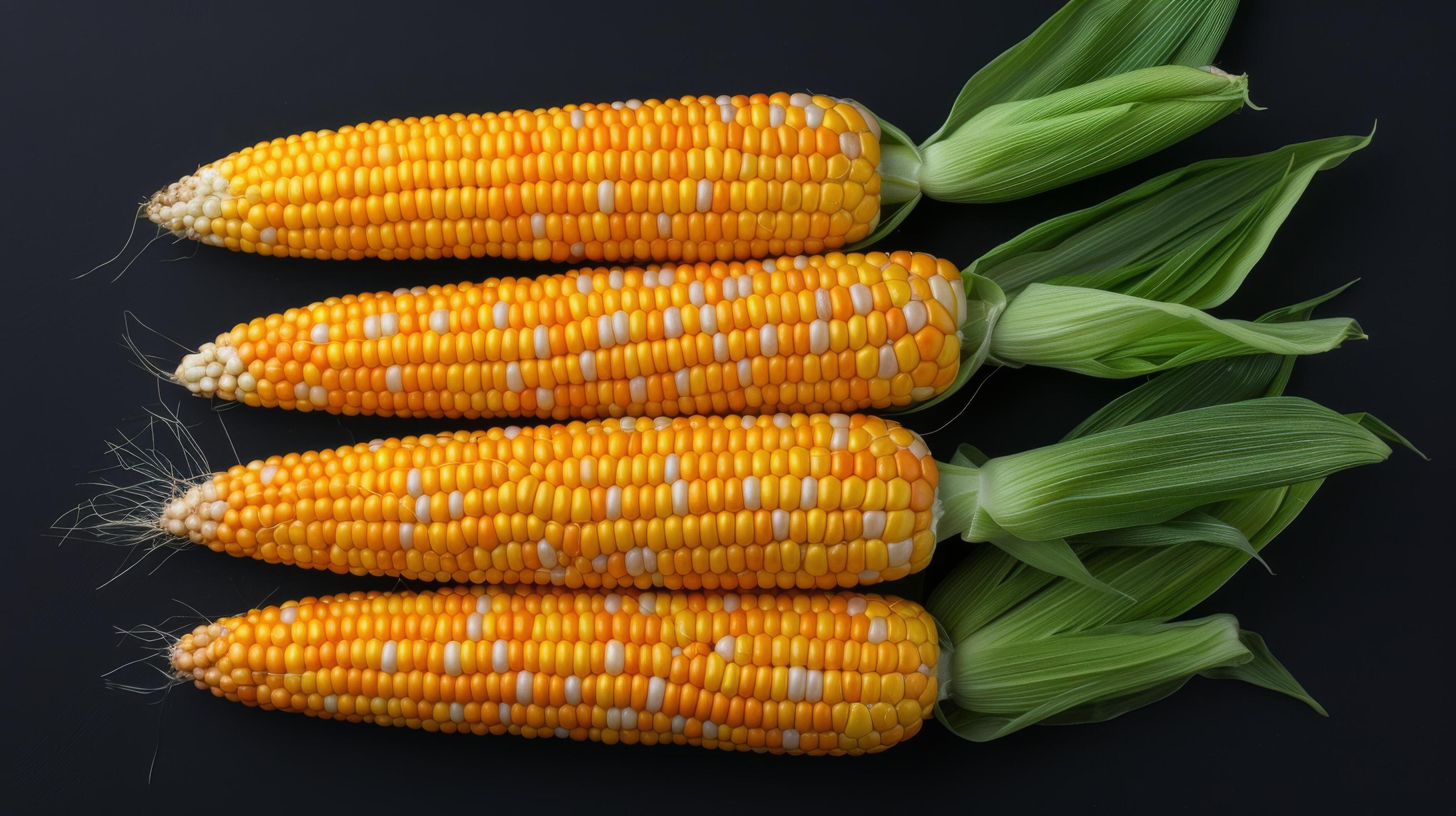 Corn on the Cob on Black Background Stock Free