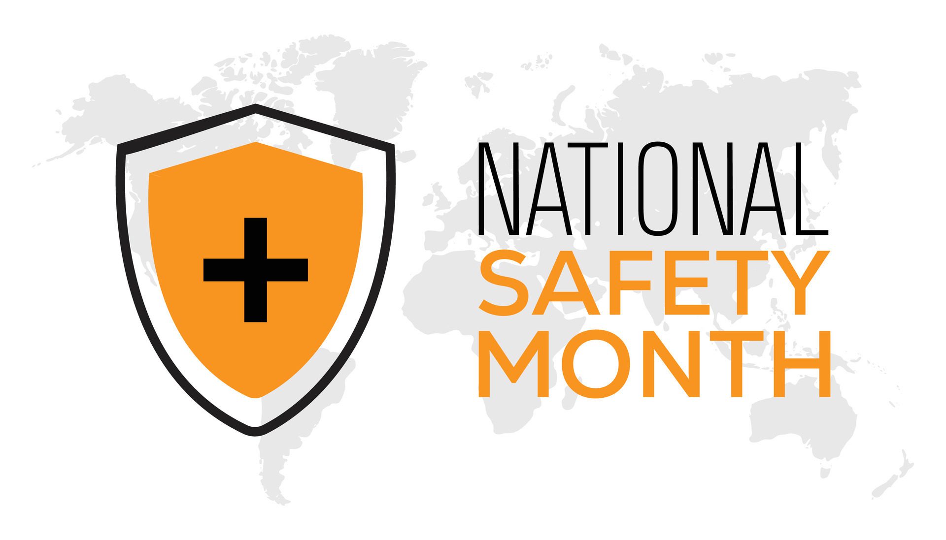 National Safety Month observed every year in June. Template for background, banner, card, poster with text inscription. Free Vector