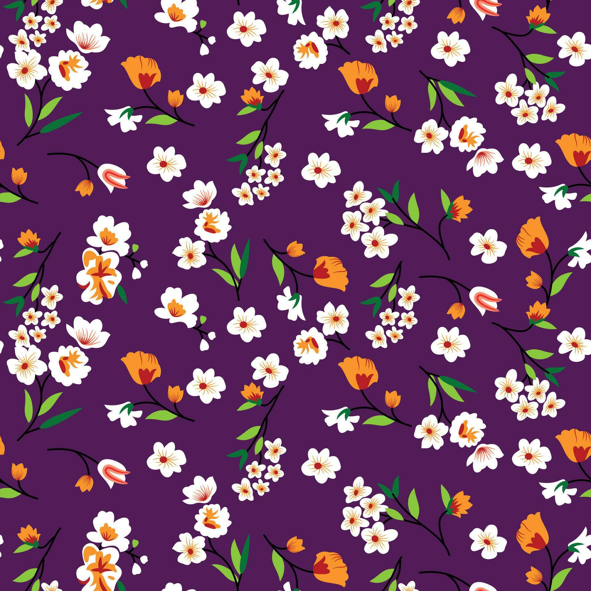 Elegant floral pattern in small colorful flowers Stock Free