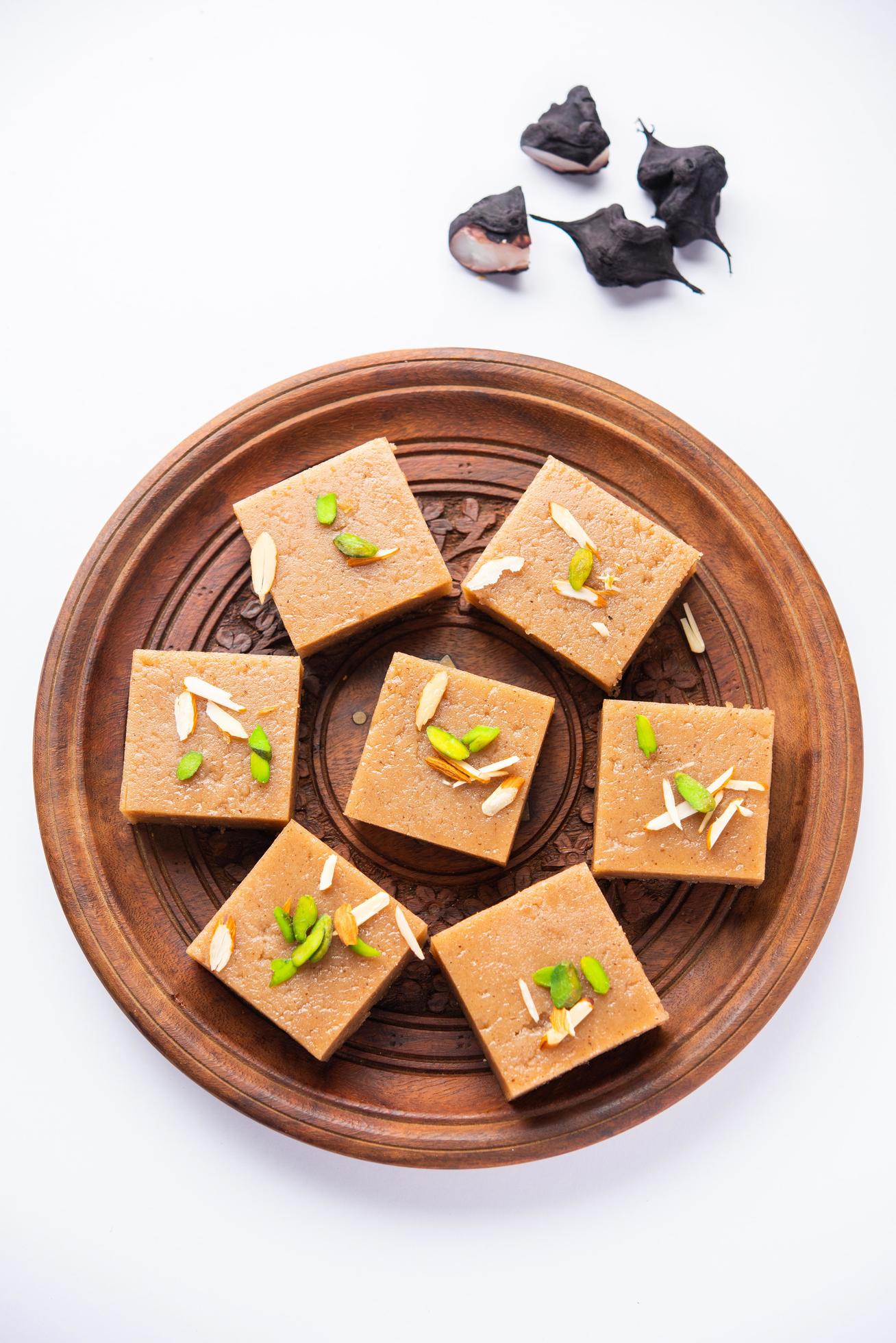 Singhara Barfi or Singhada barfi or halwa fasting or up-was food Stock Free