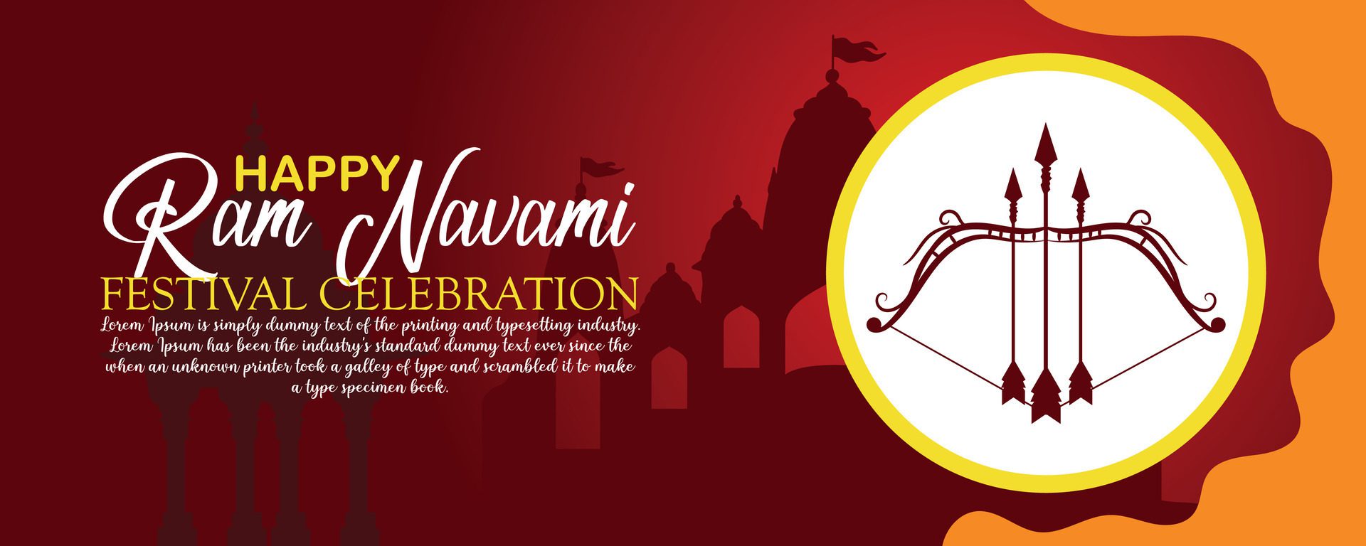 Happy Ram Navami cultural Banner Hindu festival vertical post wishes celebration card Ram Navami celebration background Free Vector