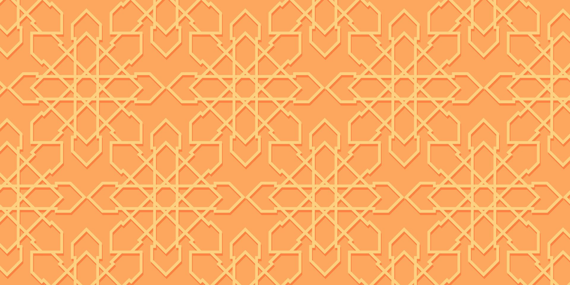 Orange Pattern Background, Islamic Texture. Vector Design for Banners, Posters, Social Media, Islamic Holiday Greeting Cards, Eid al-Fitr, Ramadan, Eid al-Adha. Free Vector