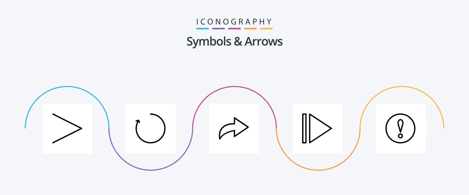 Symbols and Arrows Line 5 Icon Pack Including . play. Stock Free