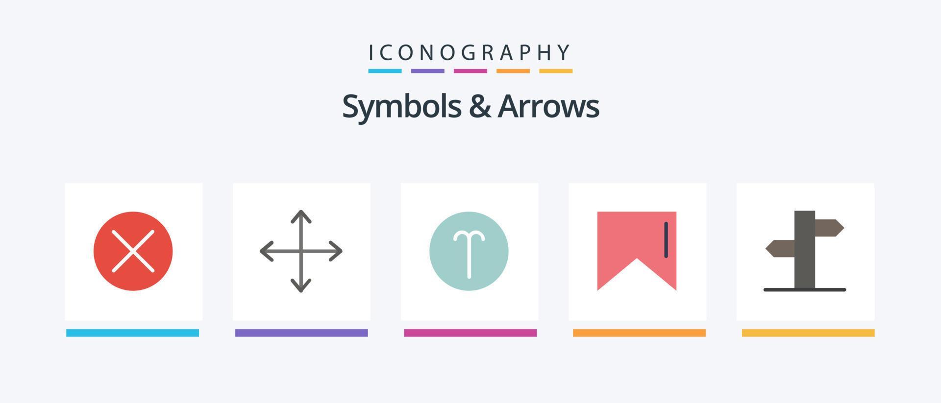 Symbols and Arrows Flat 5 Icon Pack Including direction. address. opposites. flag. symbols. Creative Icons Design Stock Free