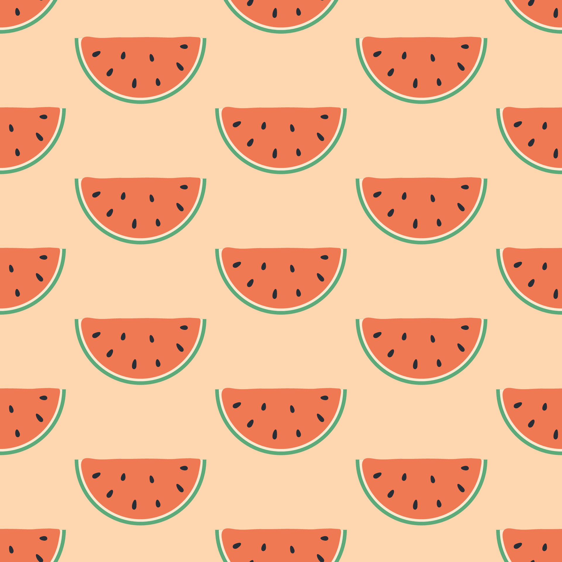 Watermelon Seamless Pattern, watermelon slice Free Vector