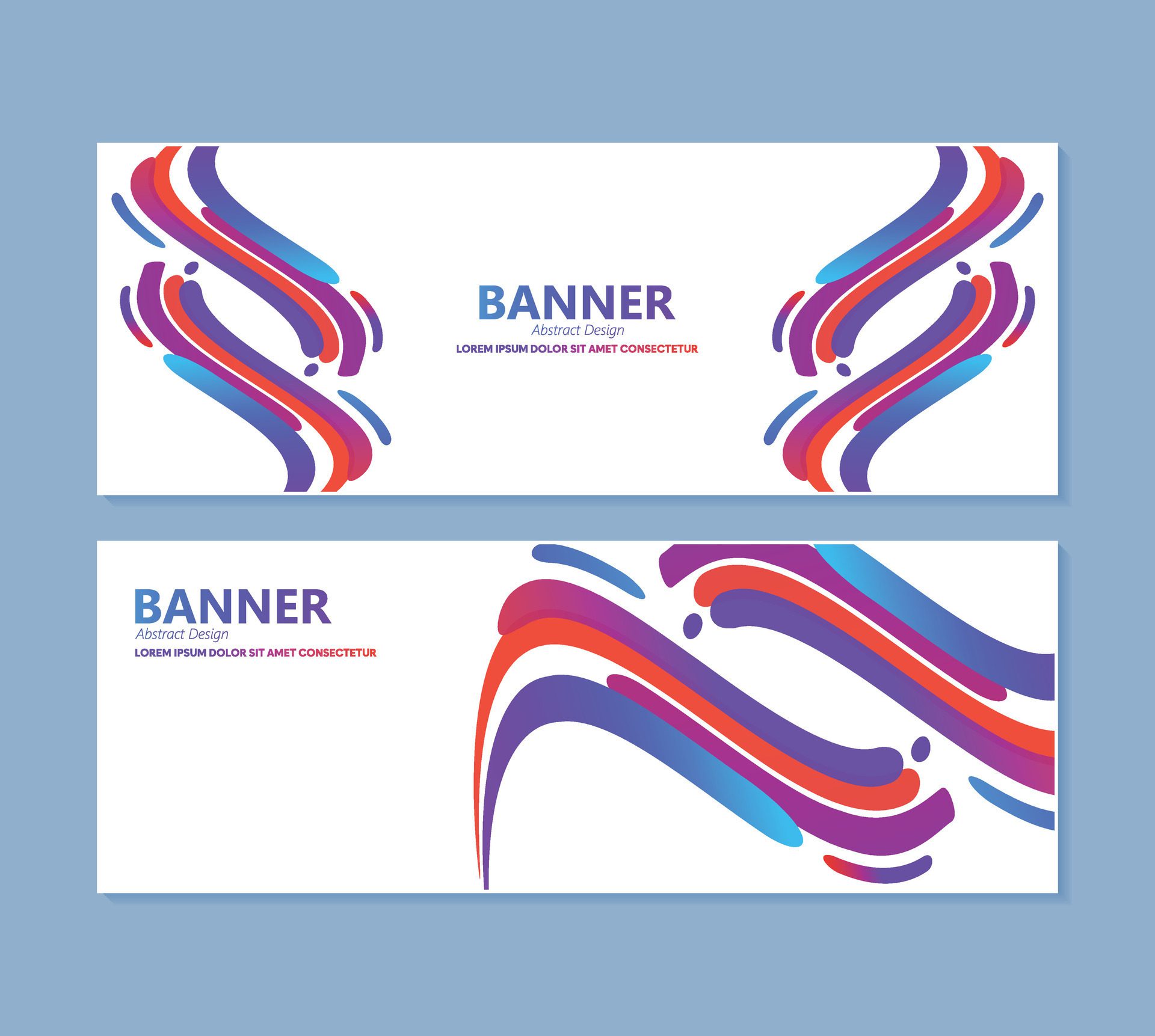 colorful abstract wave banner design Free Vector