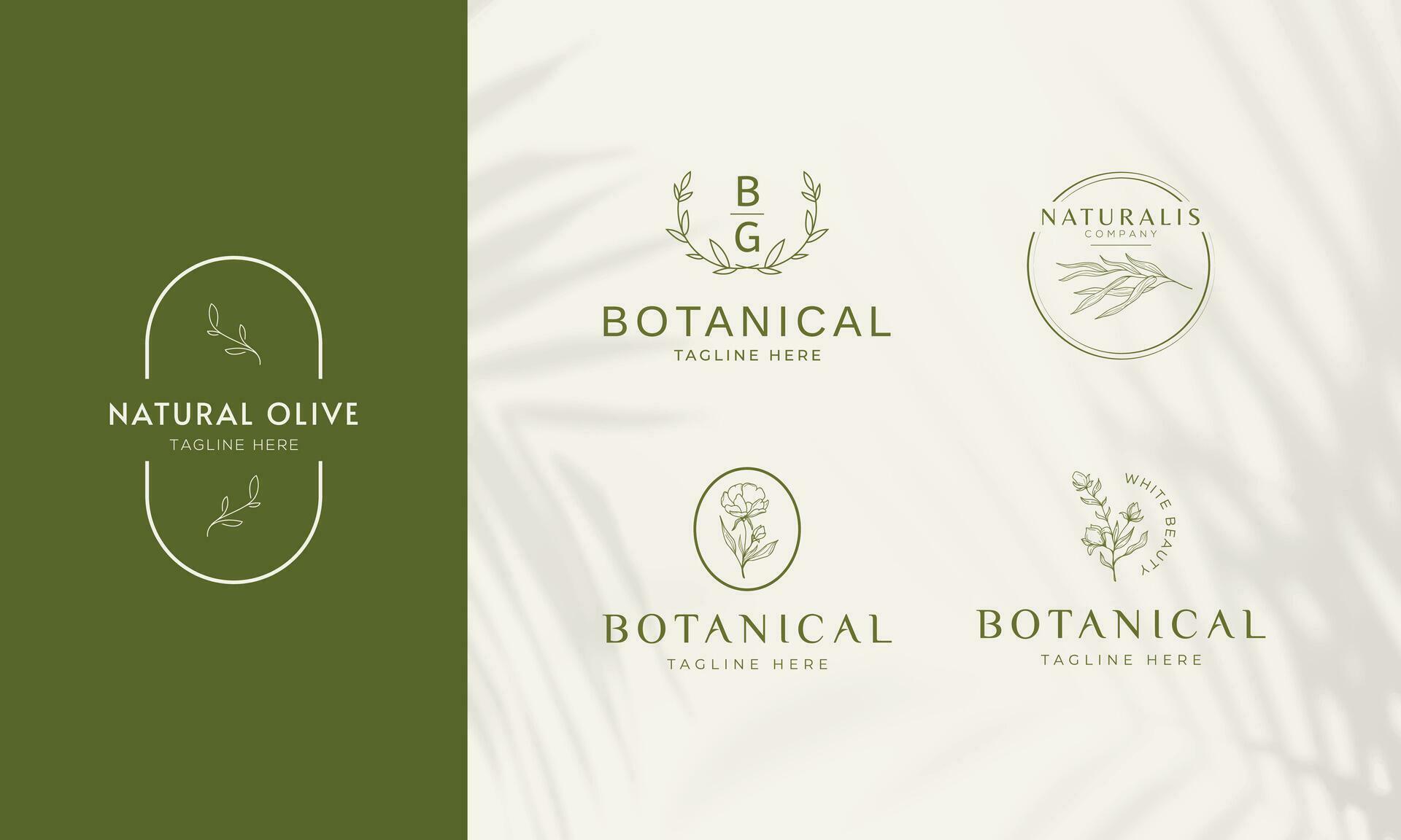 Floral Element Hand Drawn Botanical Logo With Wild Flower Stock Free