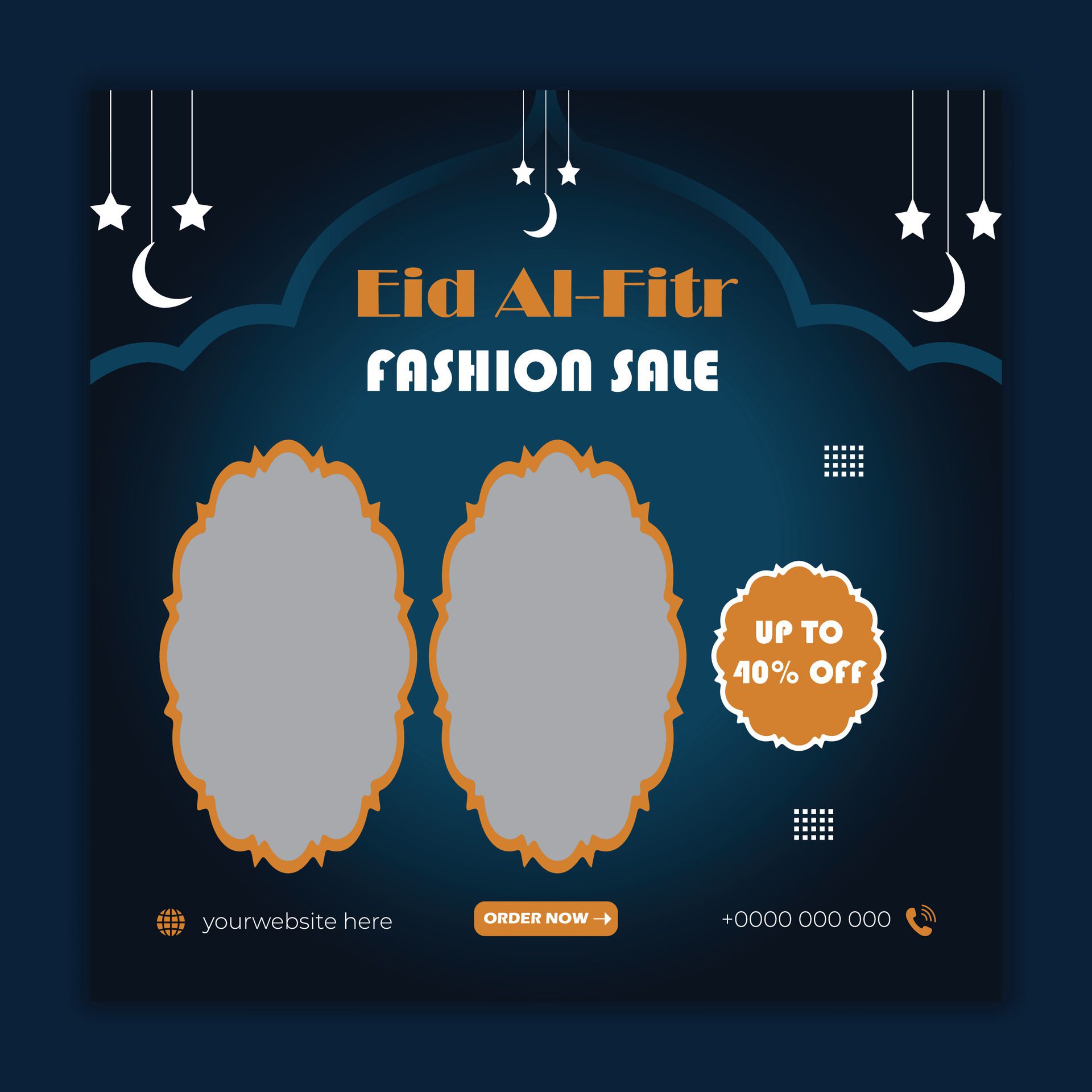 Eid Al Fitr fashion sale social media banner post template Free Vector