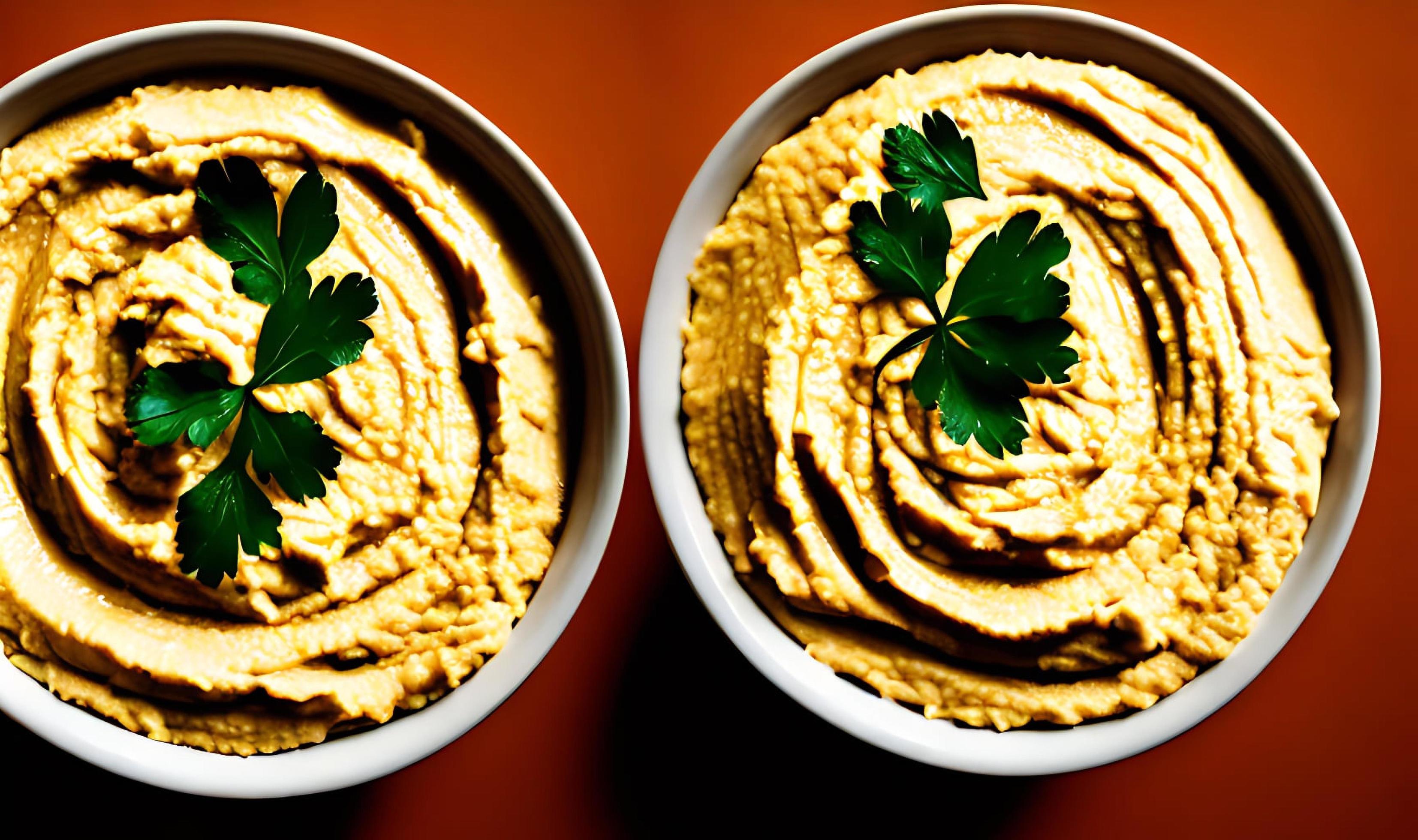 Healthy food. Traditional freshly made organic hummus. Stock Free