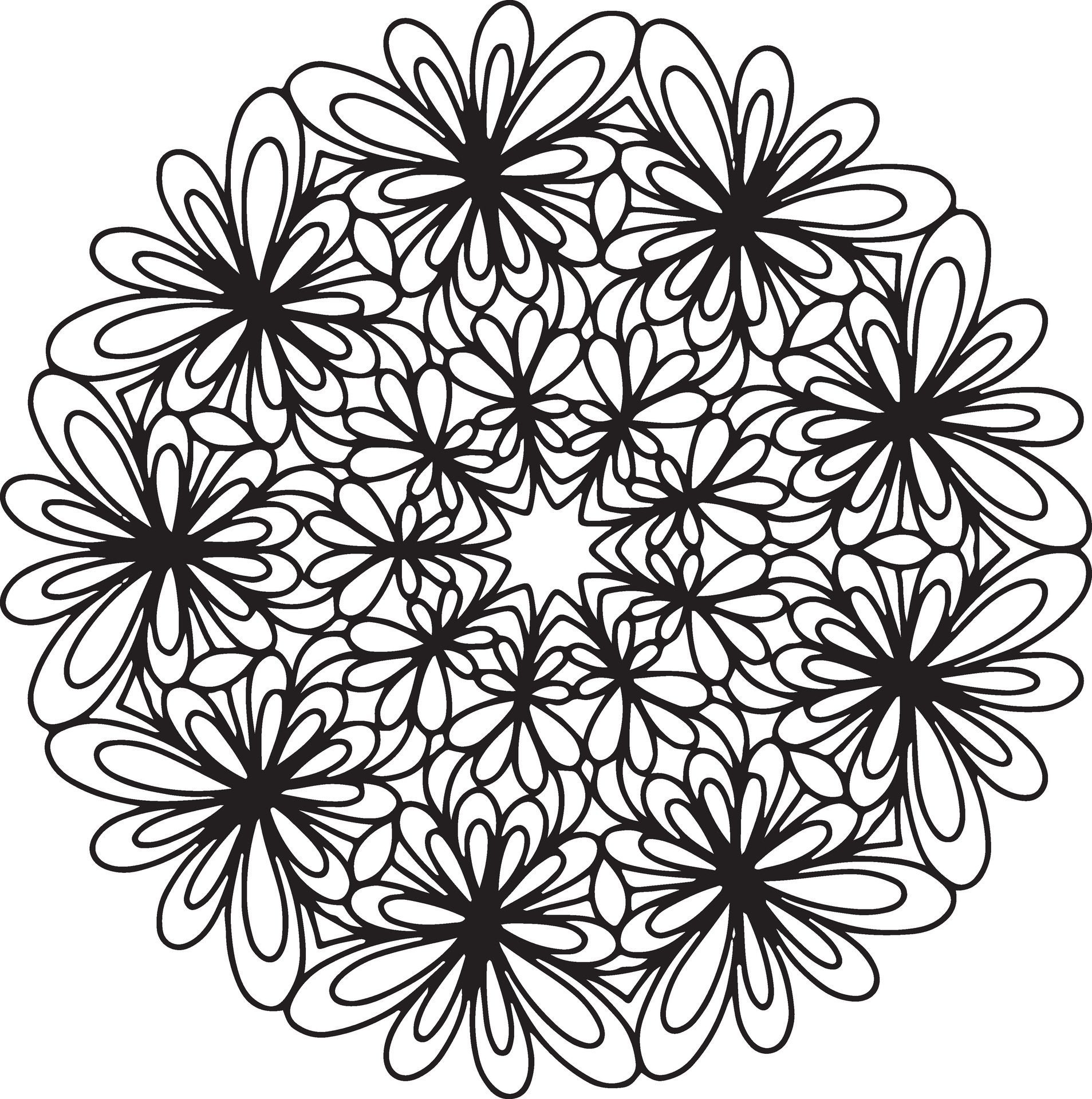 Circular pattern in form of mandala for Henna, Mehndi, tattoo, decoration. Decorative ornament in ethnic oriental style. Coloring book page. Free Vector